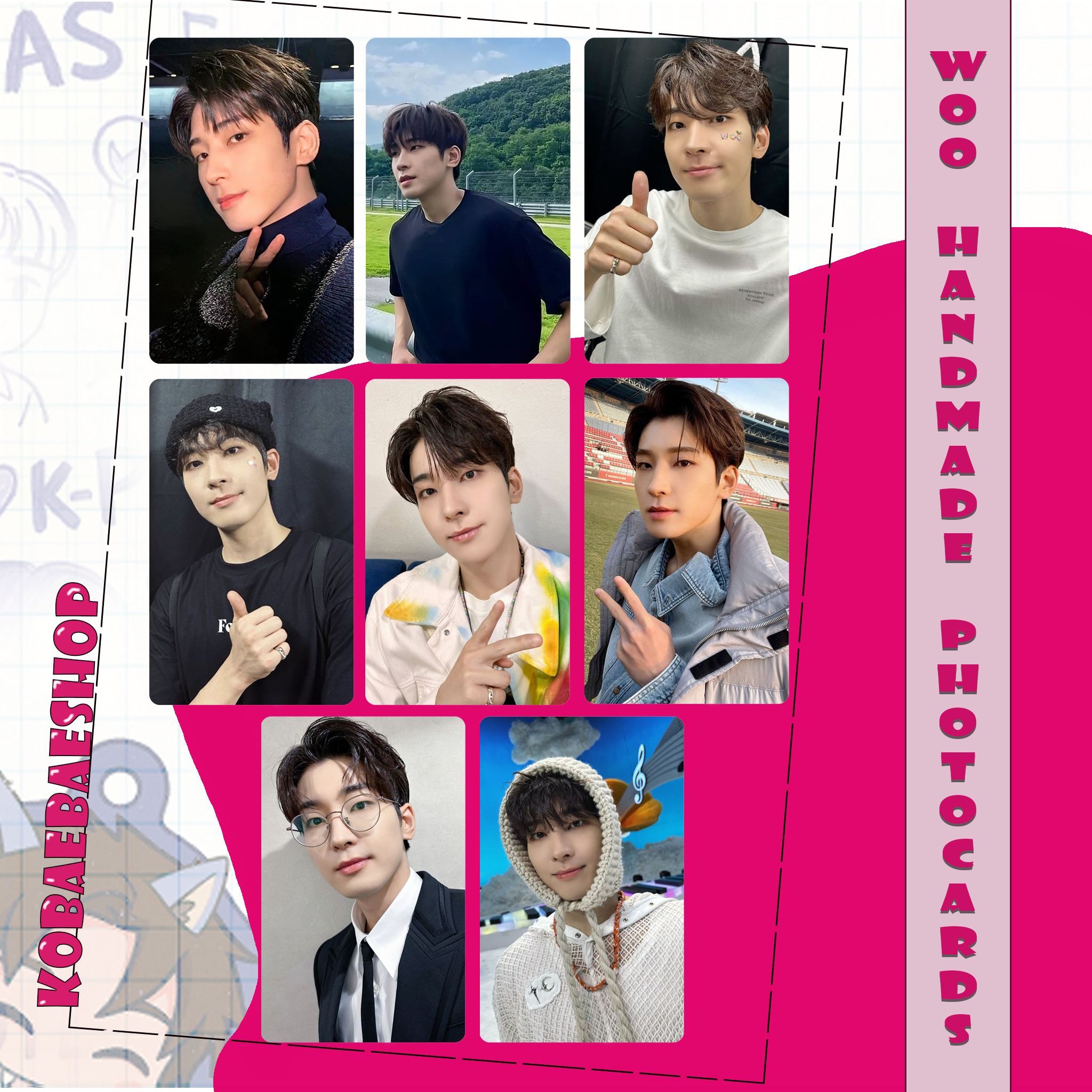 Svt - Wonwoo Handmade photocards kpop inspired - Bias Set 1