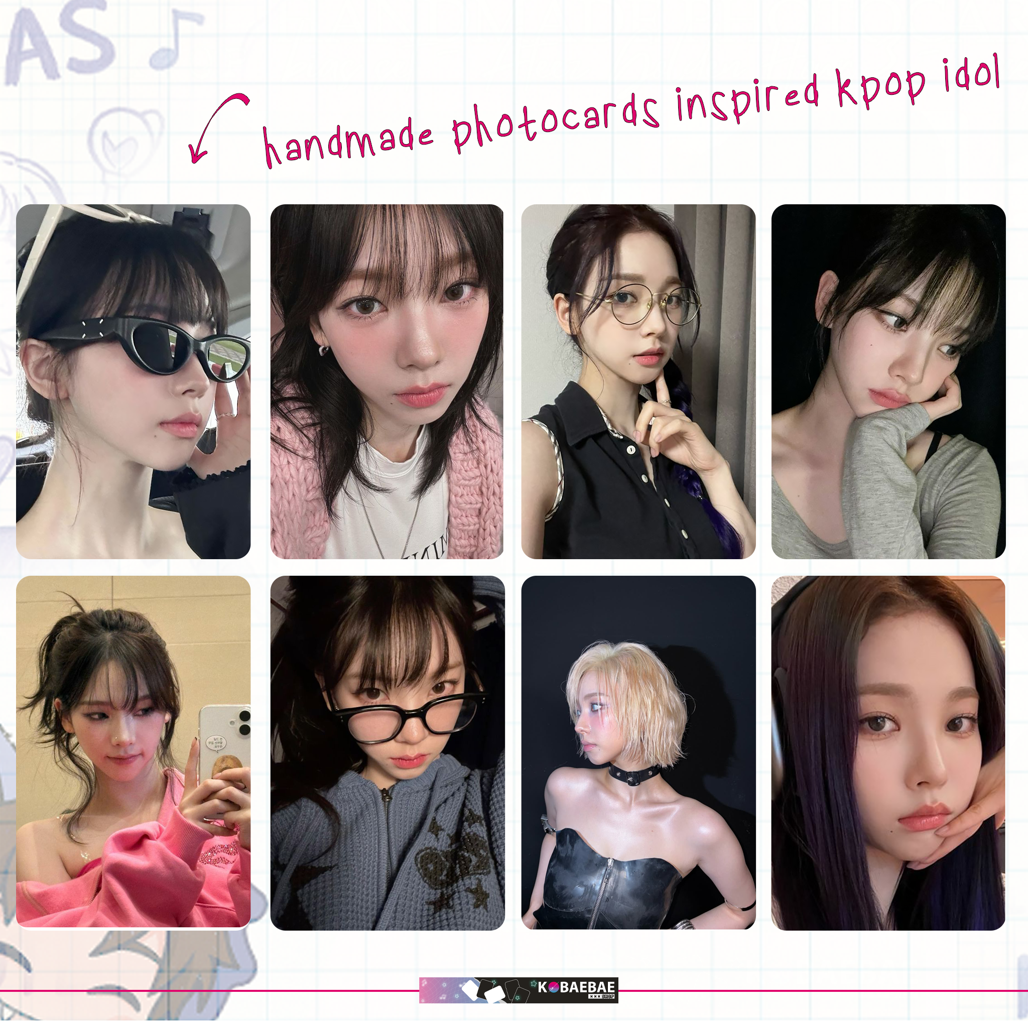 Aesp - Rina handmade photocards kpop inspired - Set 1