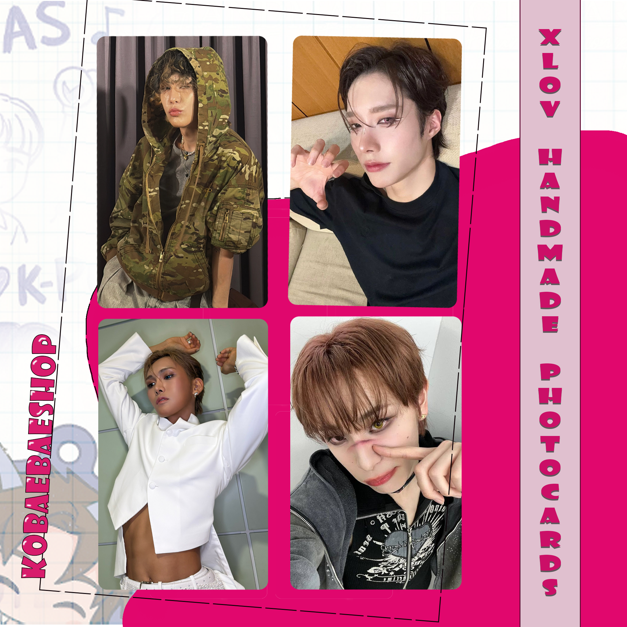 Xlov OT4 Full Set – Handmade Kpop Inspired Photocards (Pack 1)