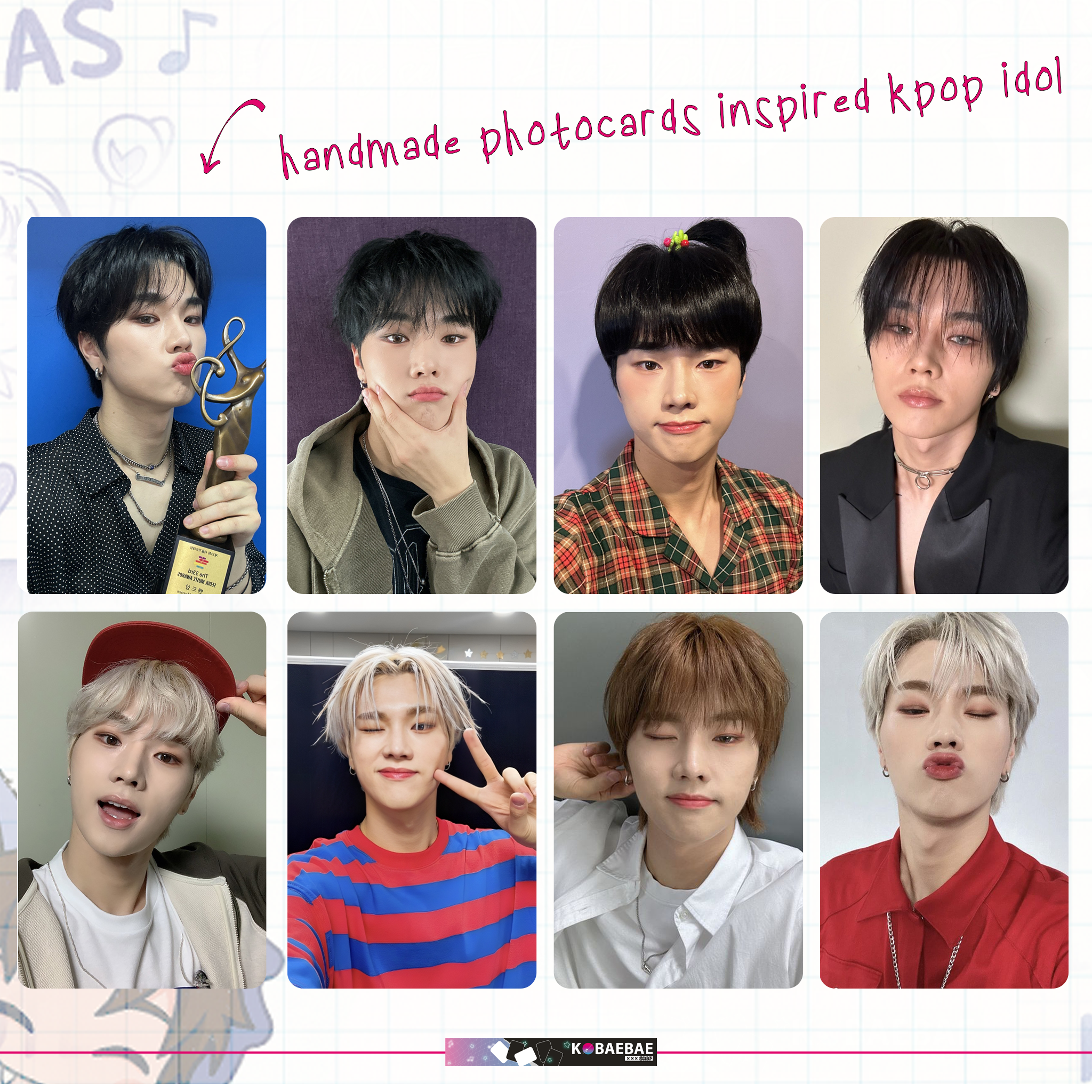 XHR - Jung handmade photocards kpop inspired - Set 1