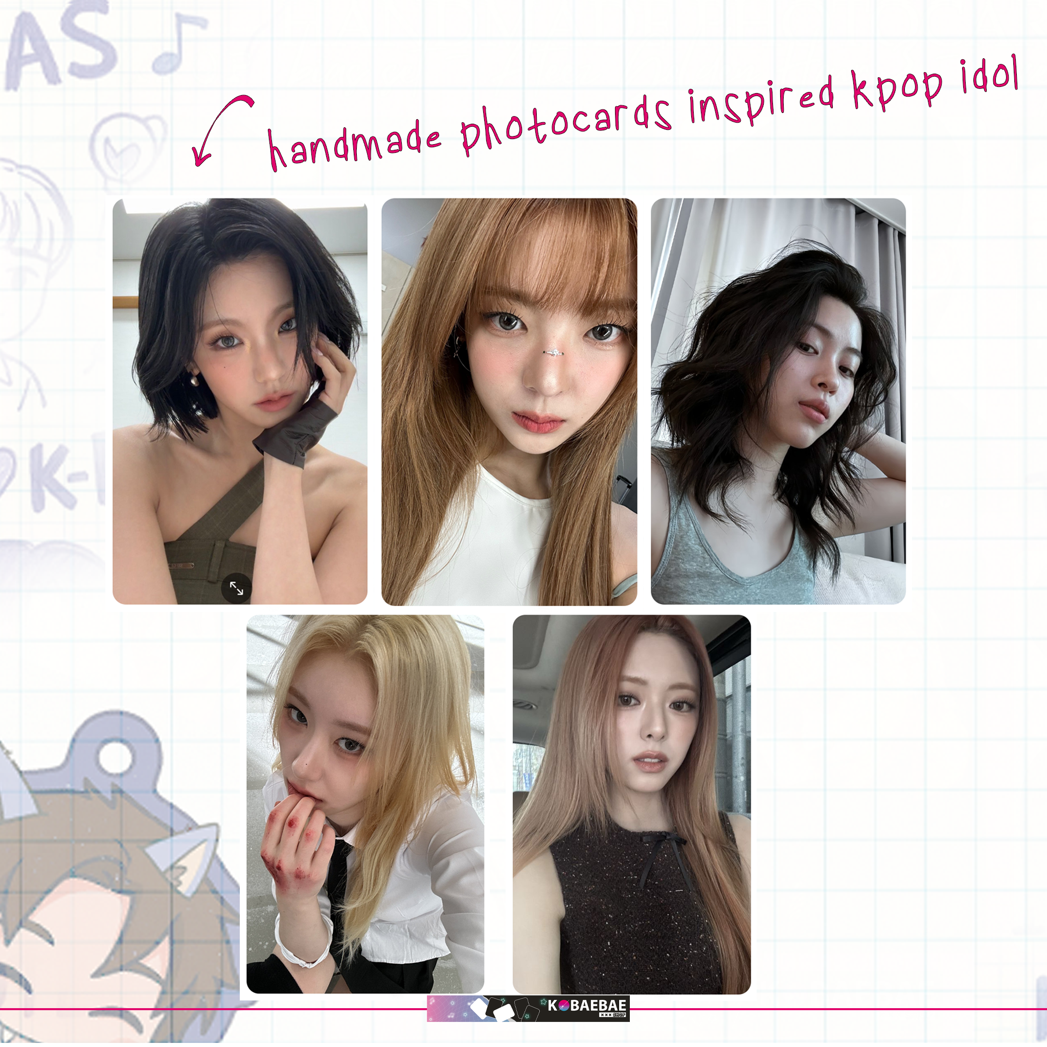 Itz - Ot5 handmade photocards kpop inspired - Set 1