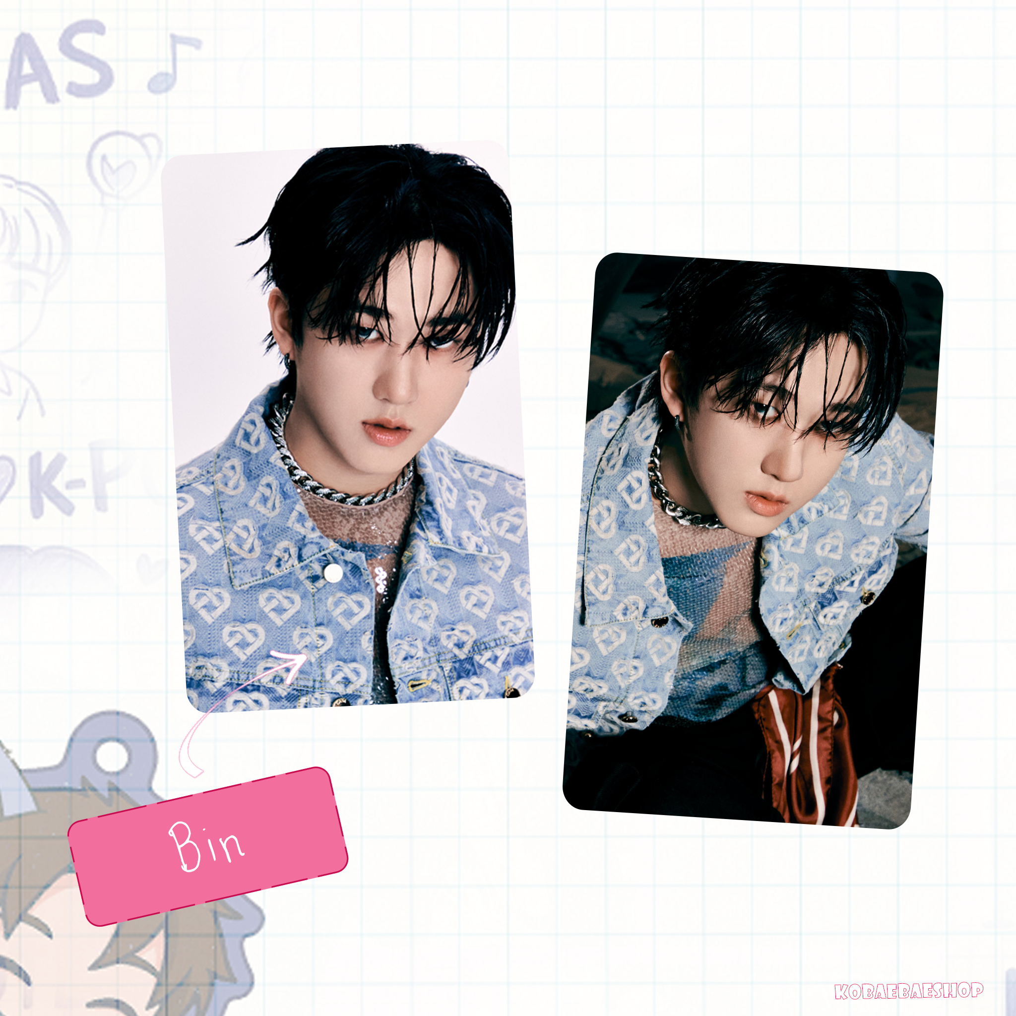 Skz - Teaser 3 (a.t.e)  handmade photocards kpop inspired - Double bias set