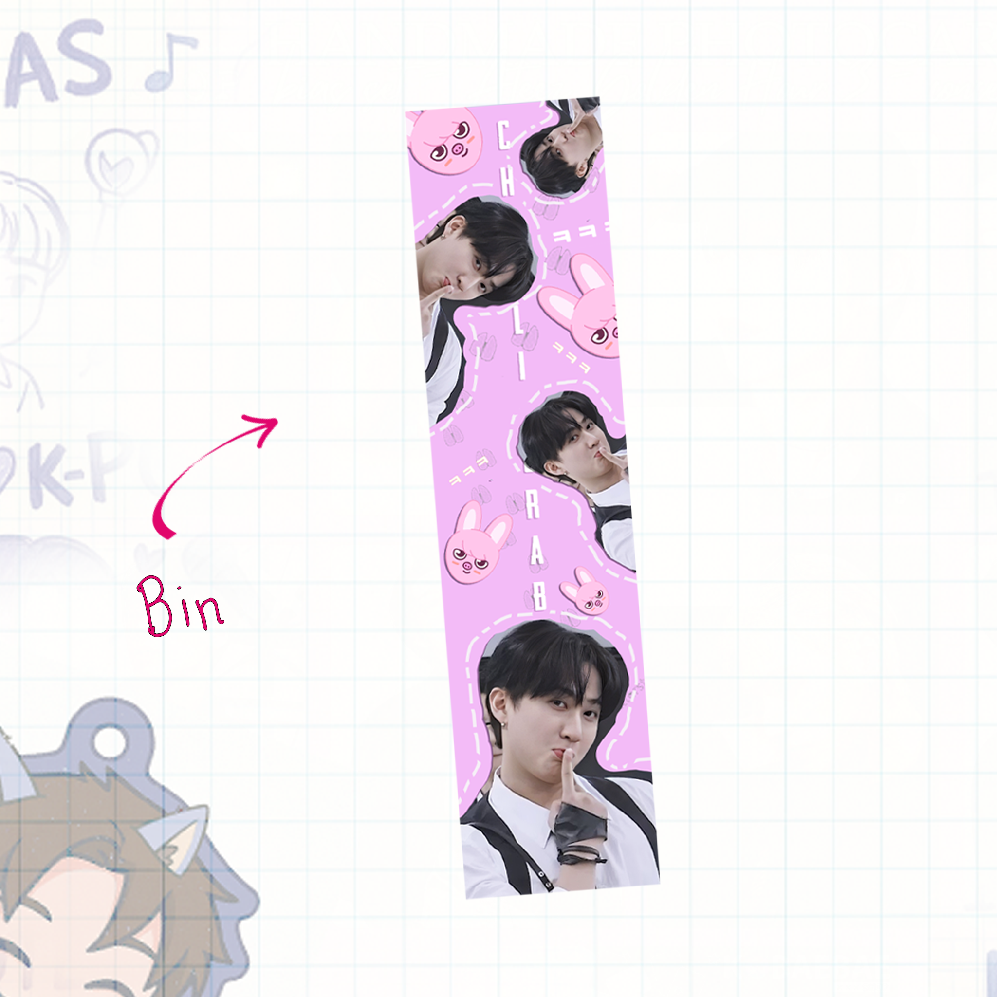 Skz Handmade Holographic Bookmarks - Textured Lamination - set 7
