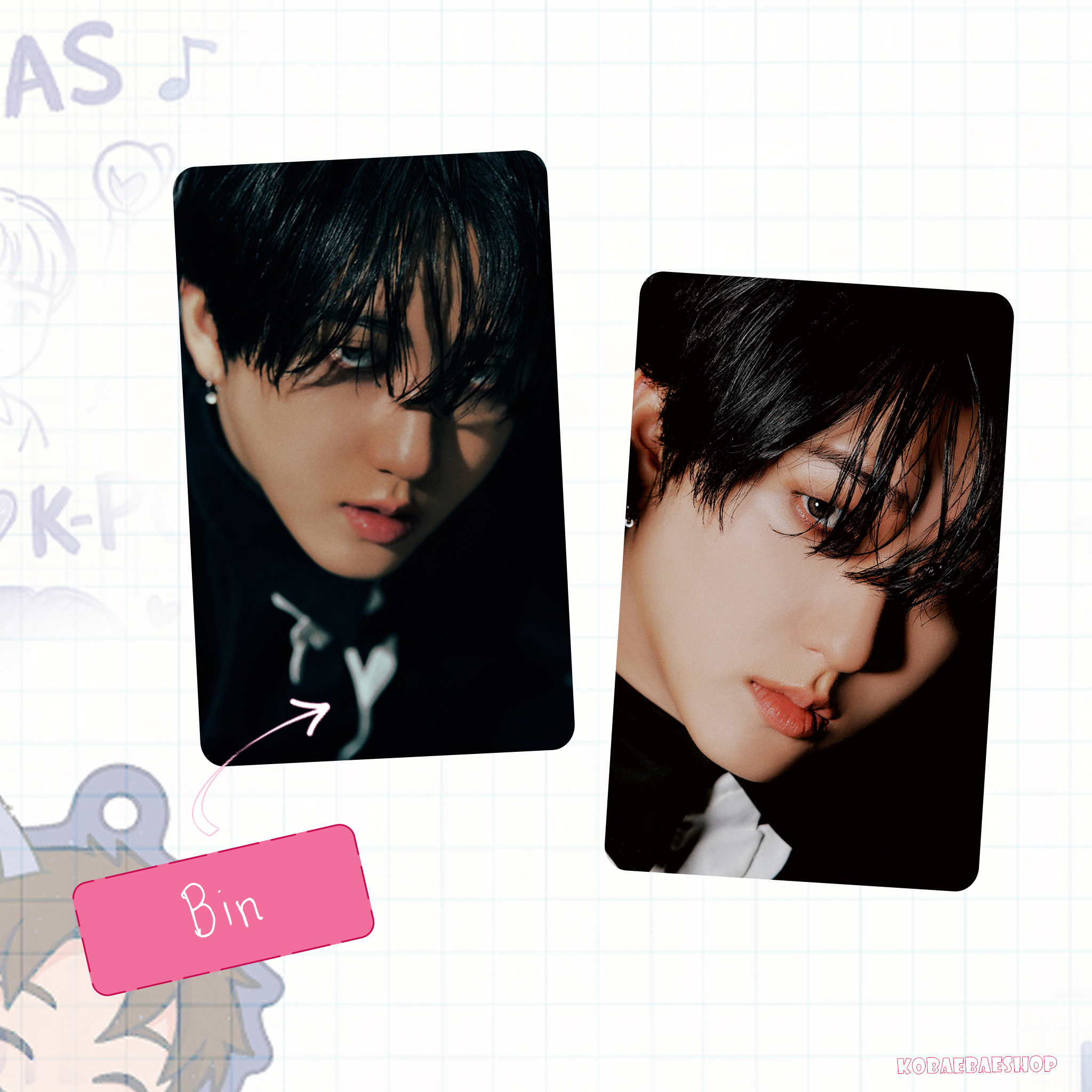 Skz - Teaser 2 (a.t.e)  handmade photocards kpop inspired - Double bias set