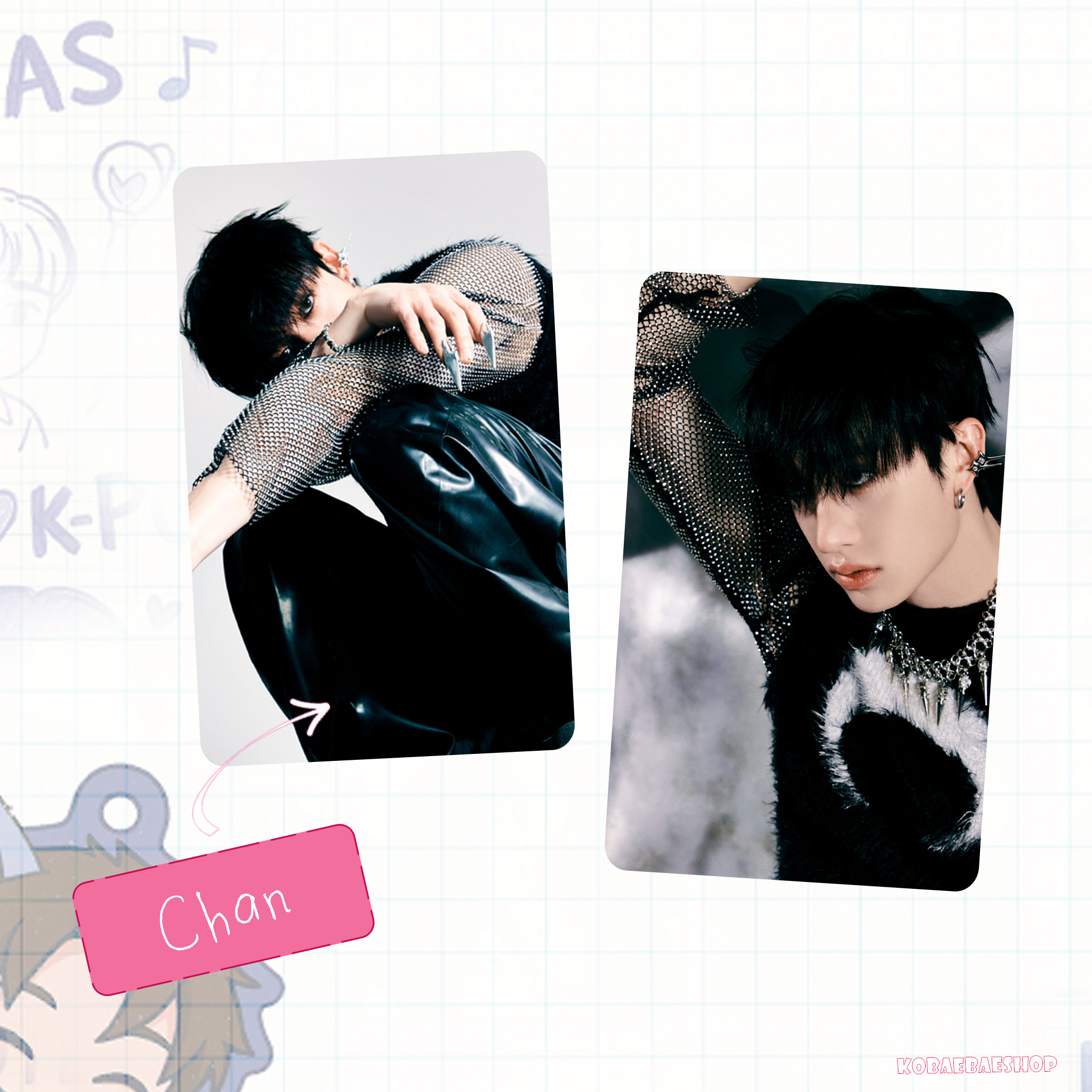 Skz - Teaser 3 (a.t.e)  handmade photocards kpop inspired - Double bias set