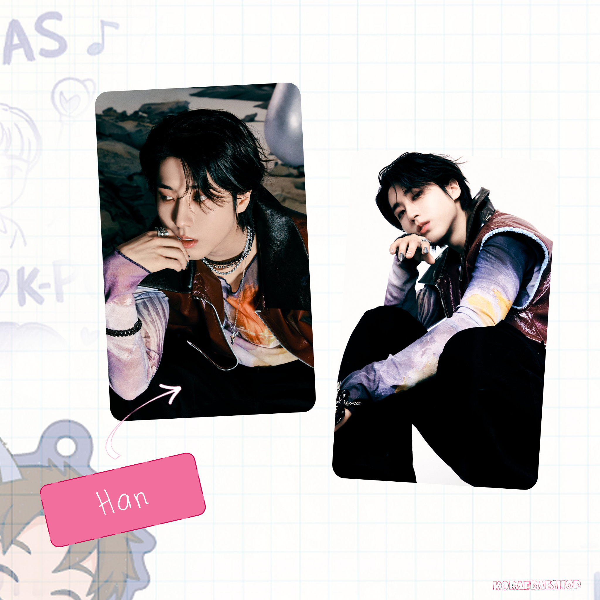 Skz - Teaser 3 (a.t.e)  handmade photocards kpop inspired - Double bias set