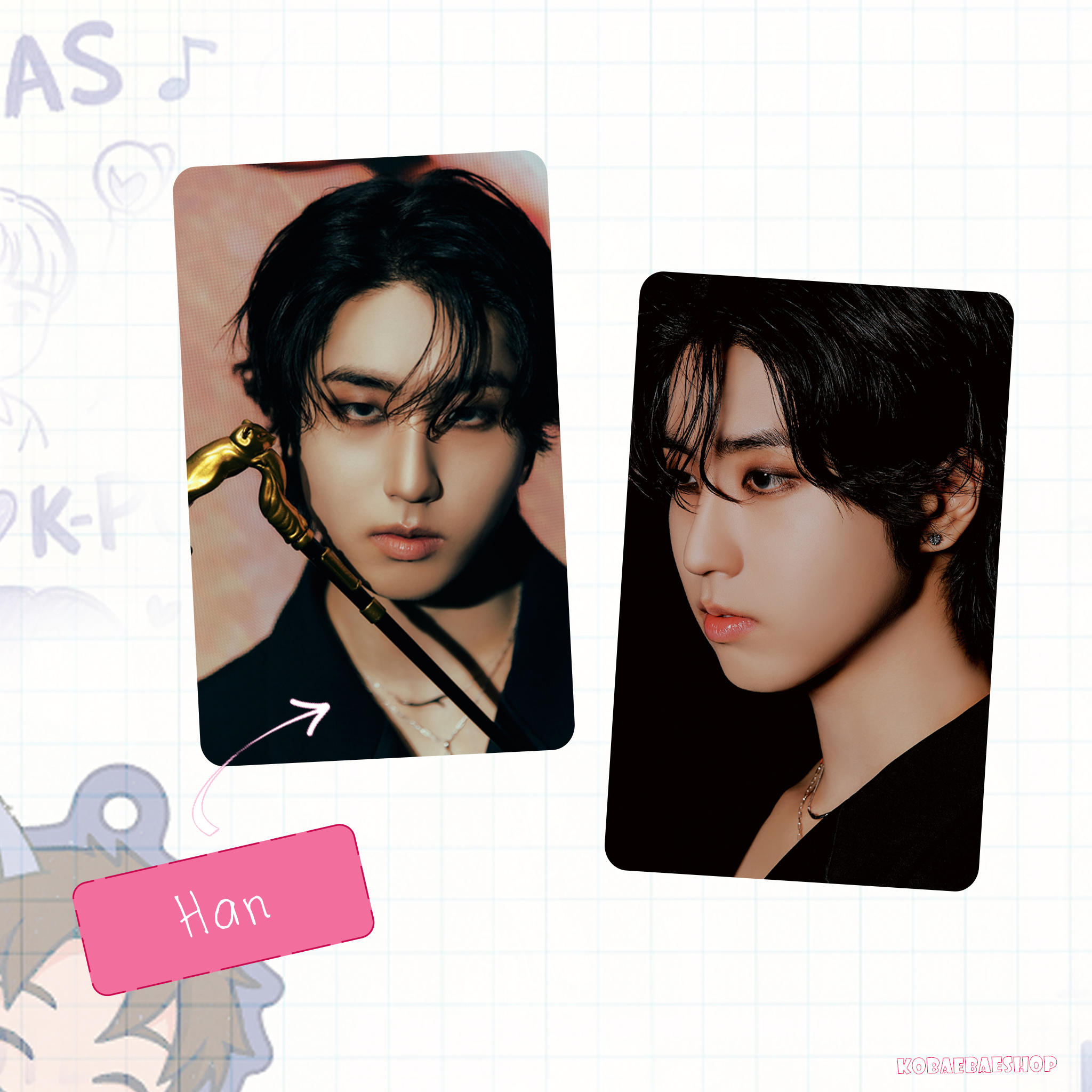 Skz - Teaser 2 (a.t.e)  handmade photocards kpop inspired - Double bias set