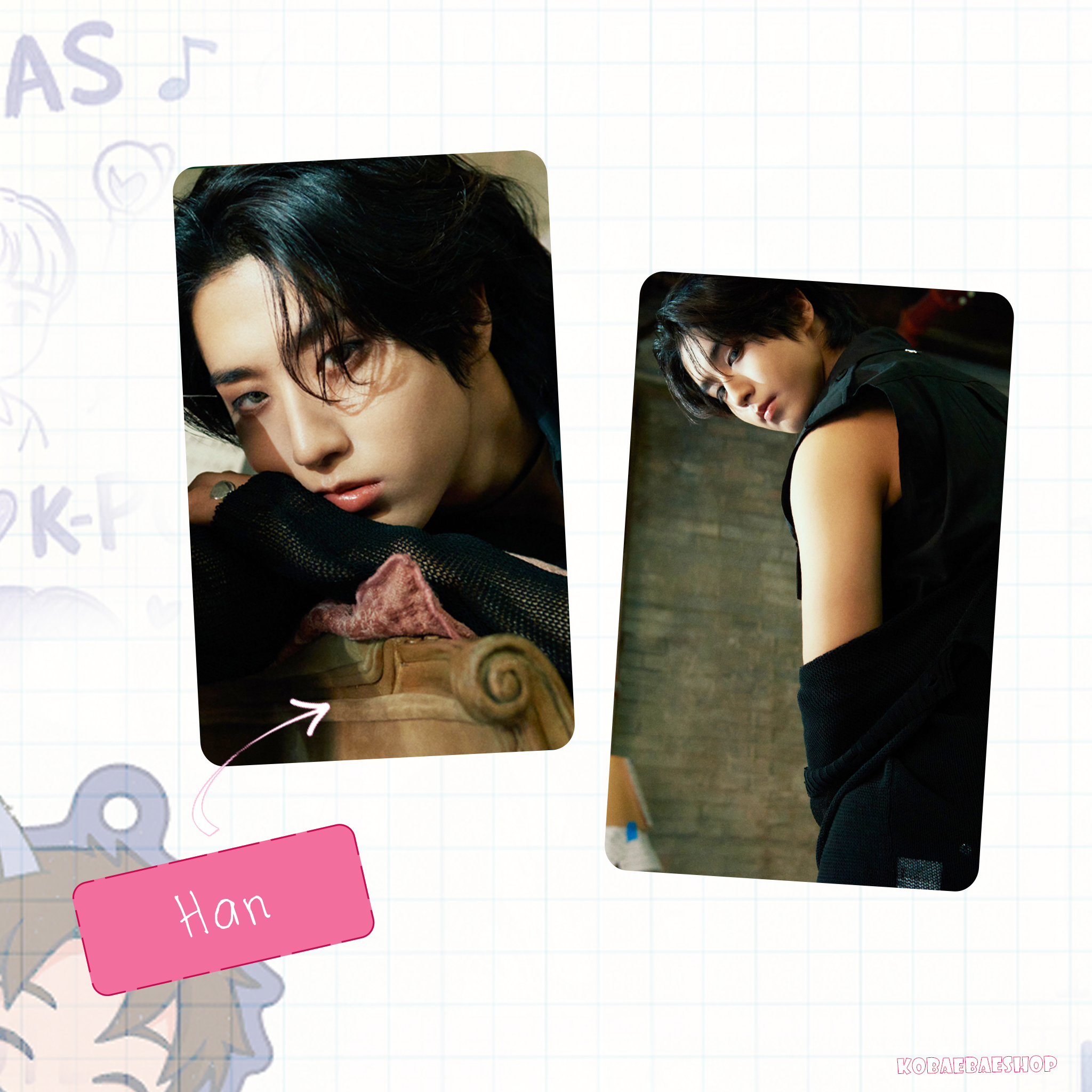 Skz - Teaser 1 (a.t.e)  handmade photocards kpop inspired - Double bias set