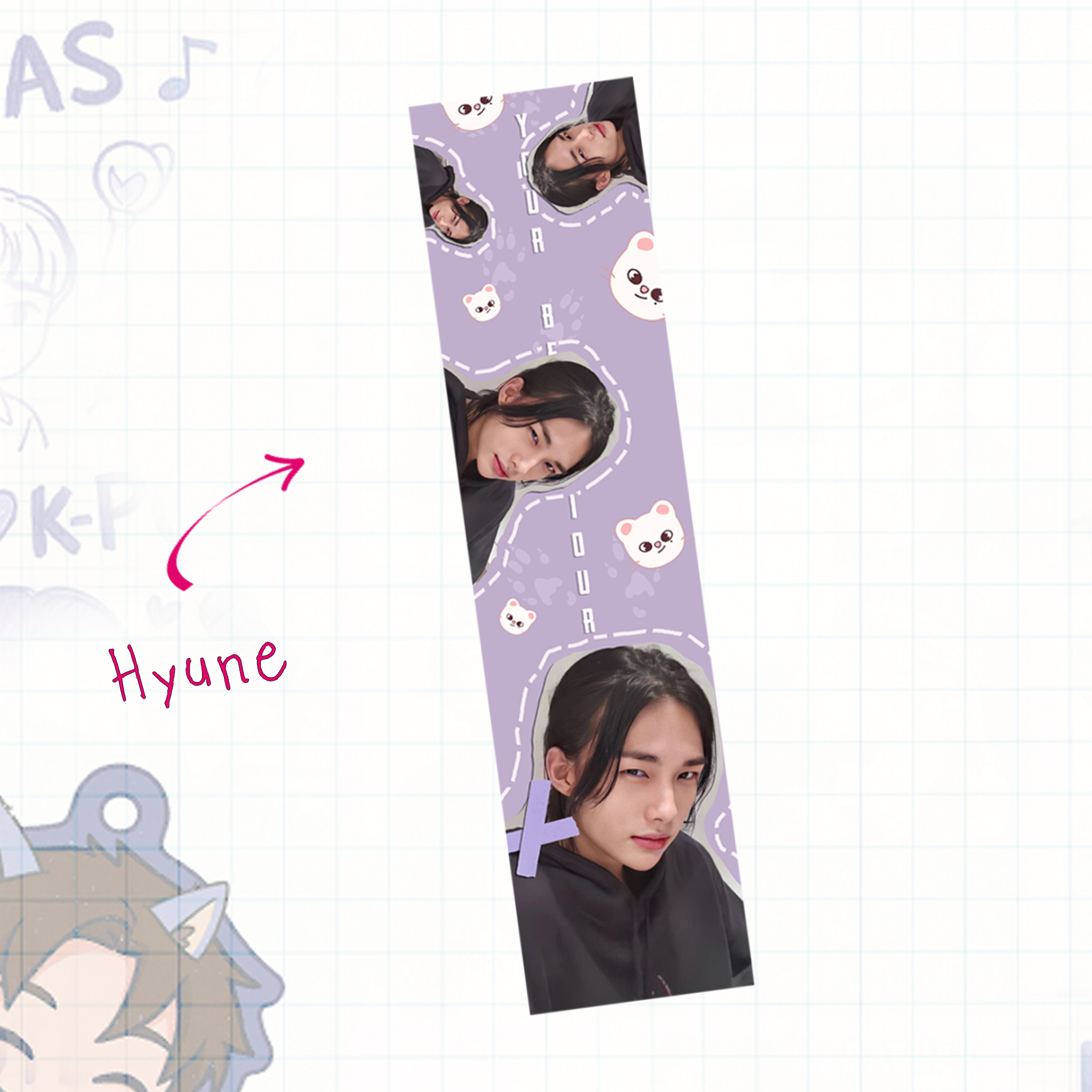 Skz Handmade Holographic Bookmarks - Textured Lamination - set 7