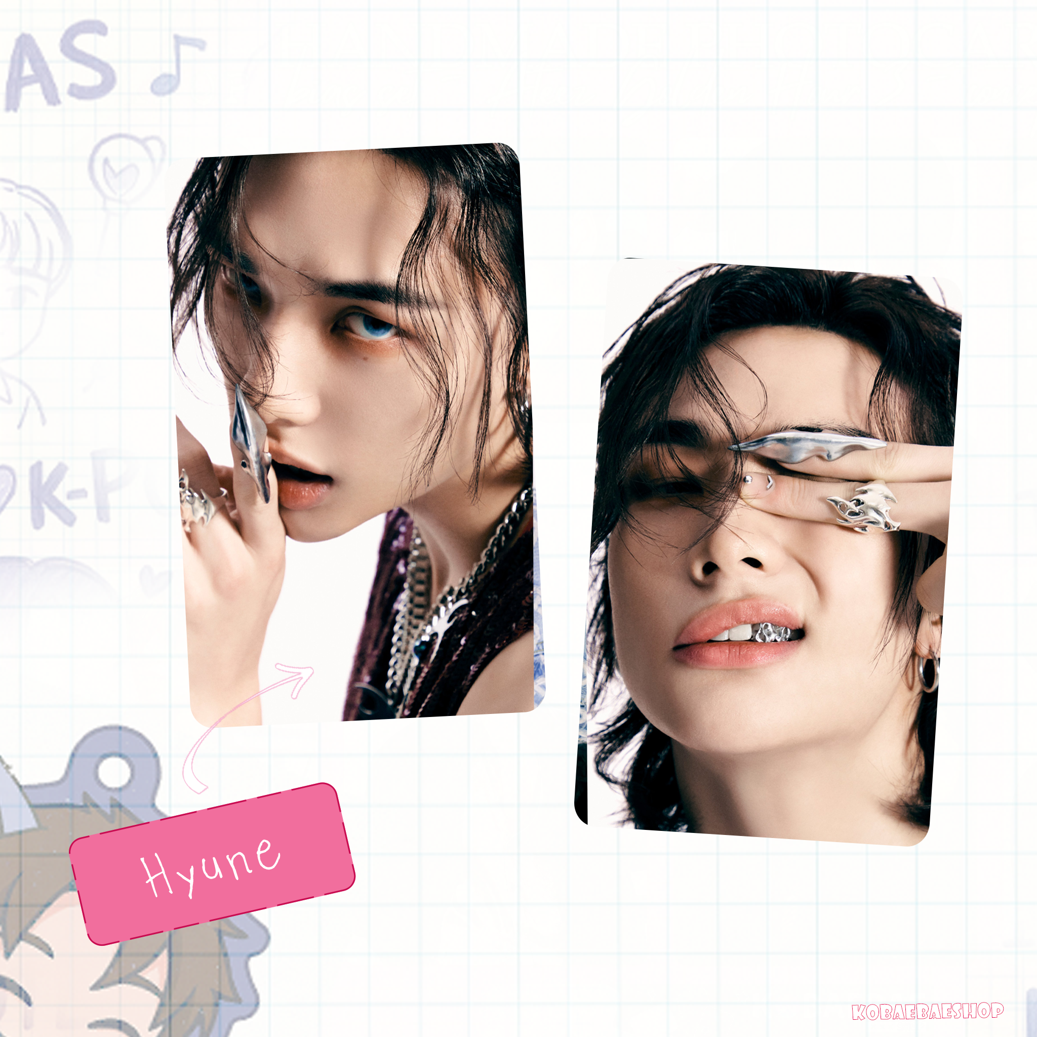 Skz - Teaser 3 (a.t.e)  handmade photocards kpop inspired - Double bias set