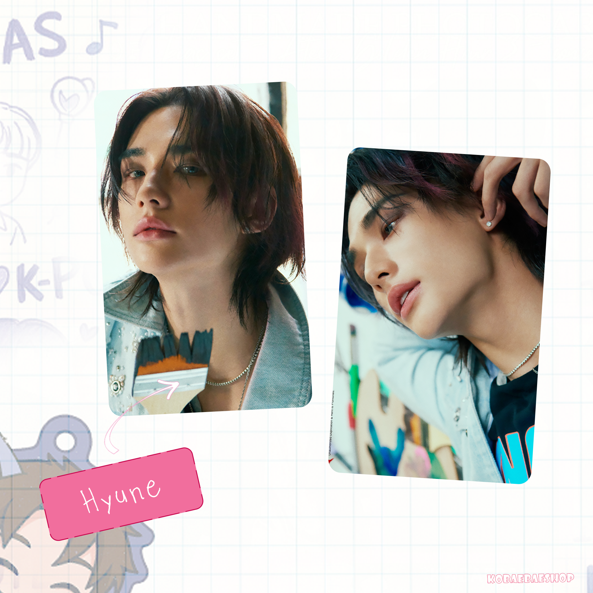 Skz - Teaser 1 (a.t.e)  handmade photocards kpop inspired - Double bias set