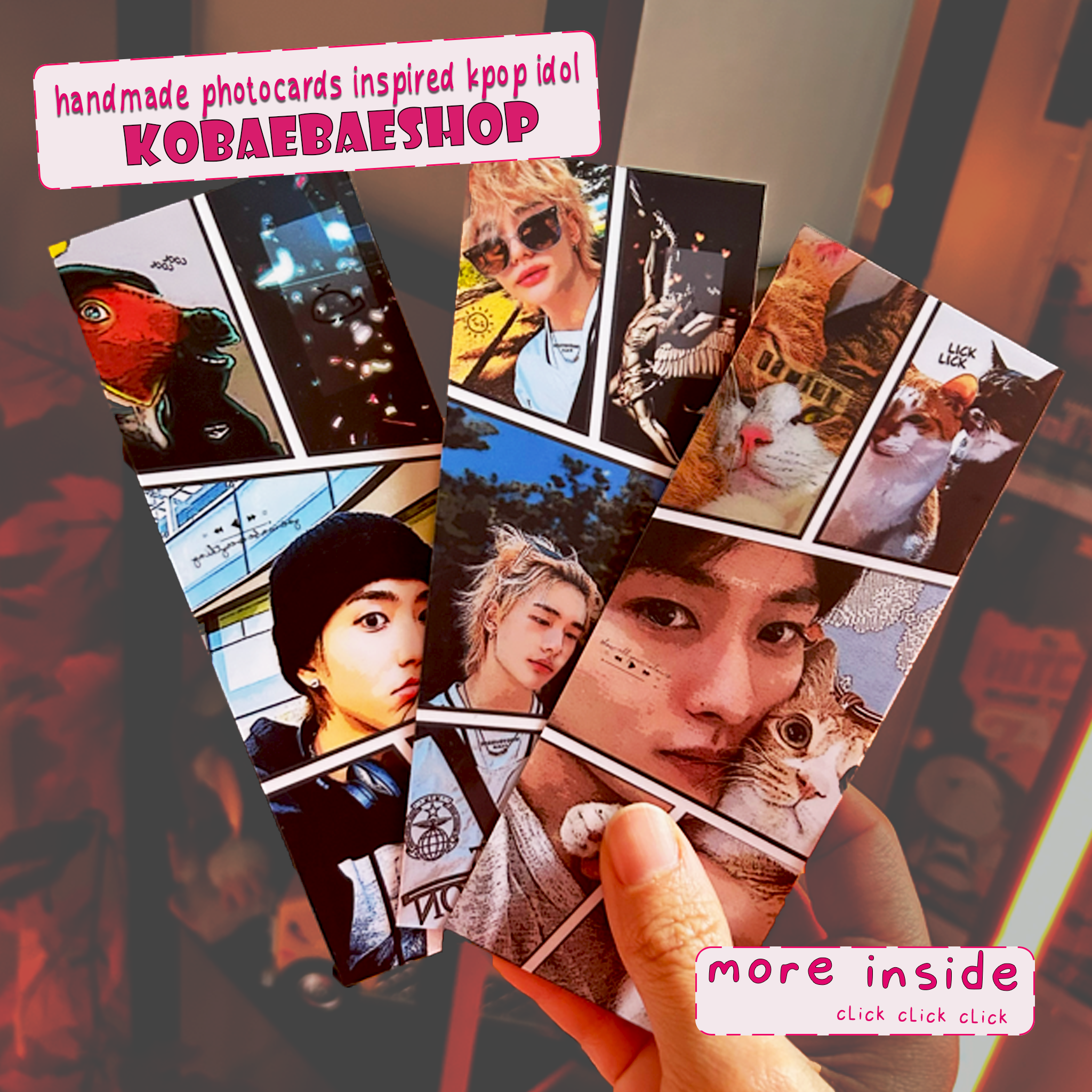 Skz -  Handmade edit Bookmarks | Retro Posterized Art Style - set 3
