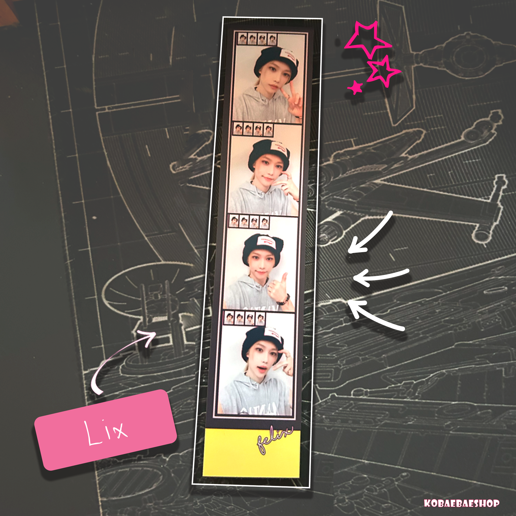 Skz β Handmade Filmstrips | Satin Photo Card Strip (One Side Print) set 1