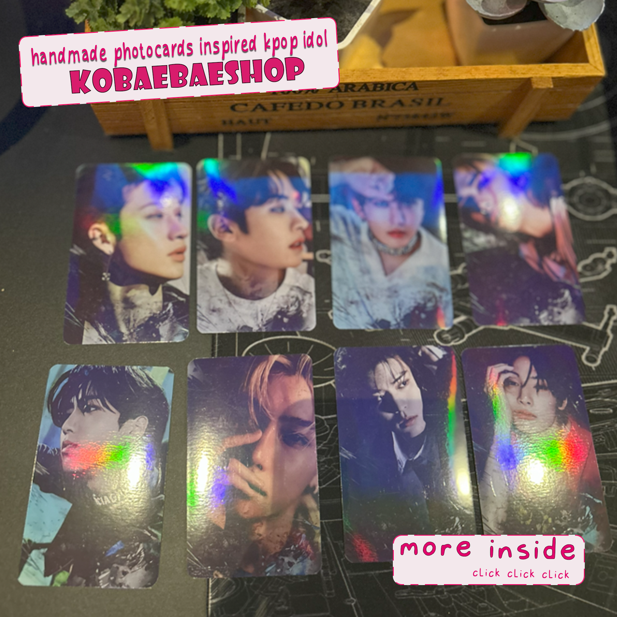 Skz - Wolf Handmade photocards kpop inspired - Bias Set - Rainbow Holo