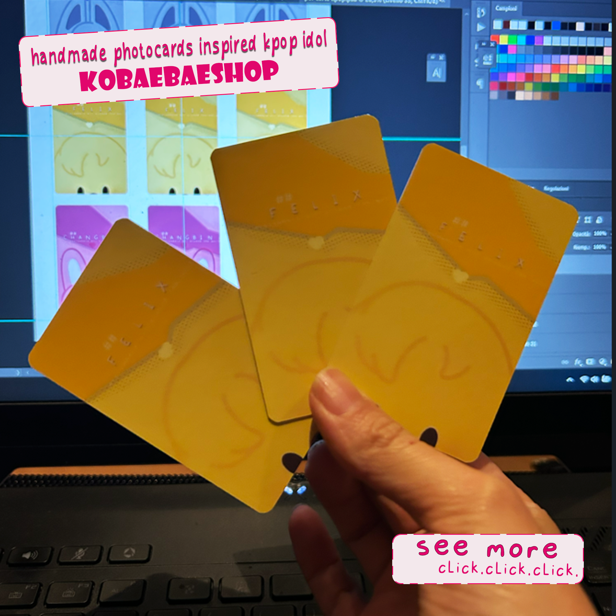 Skz - Lix handmade photocards kpop inspired - Set 1