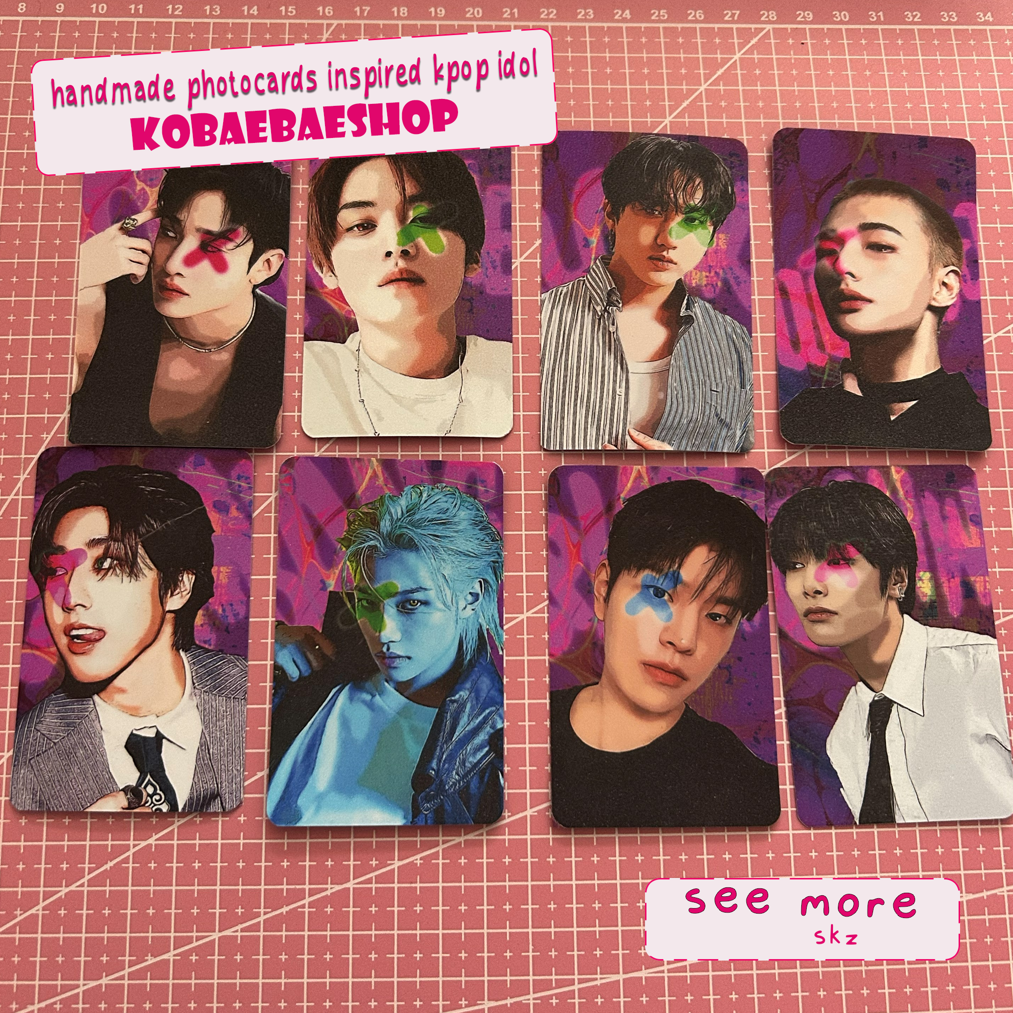 Skz - Arcane vibes  handmade photocards kpop inspired - Holo set