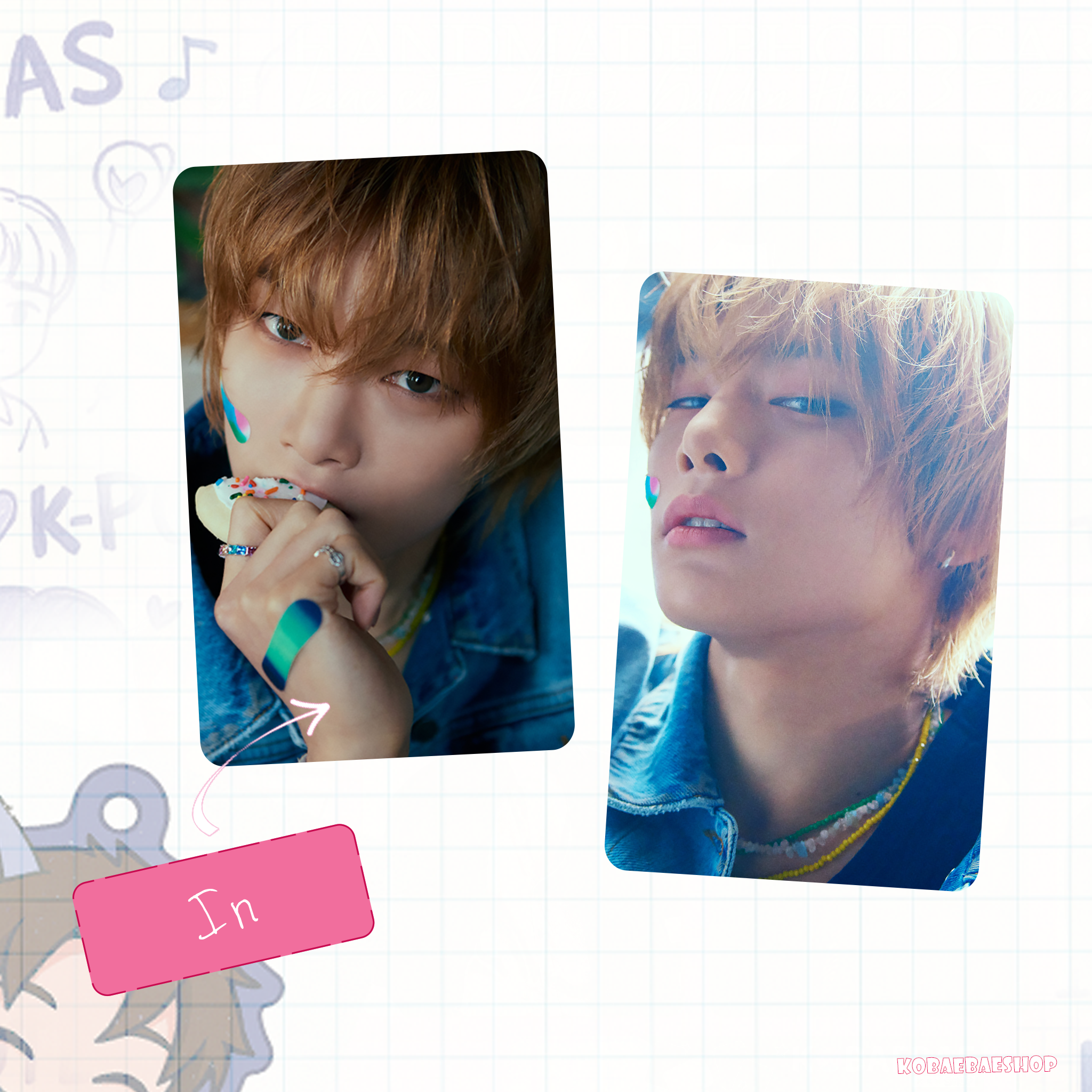 Skz - Teaser 1 (a.t.e)  handmade photocards kpop inspired - Double bias set