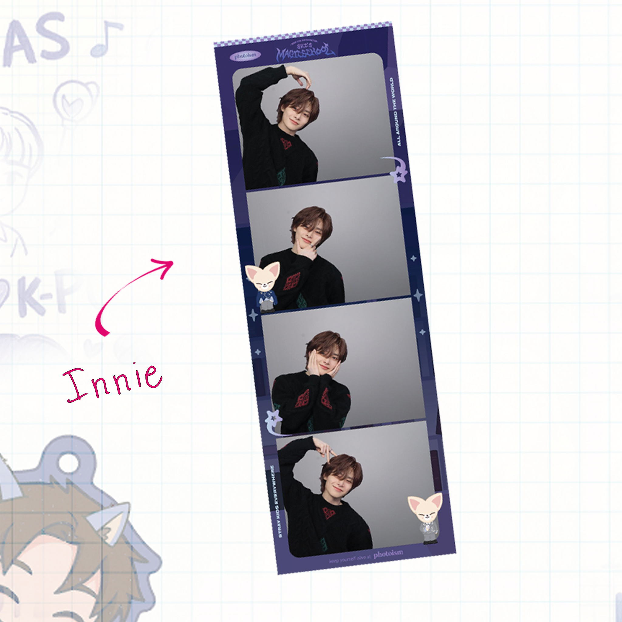 Skz - Handmade Laminated Filmstrip Bookmark - Magic School  set 2