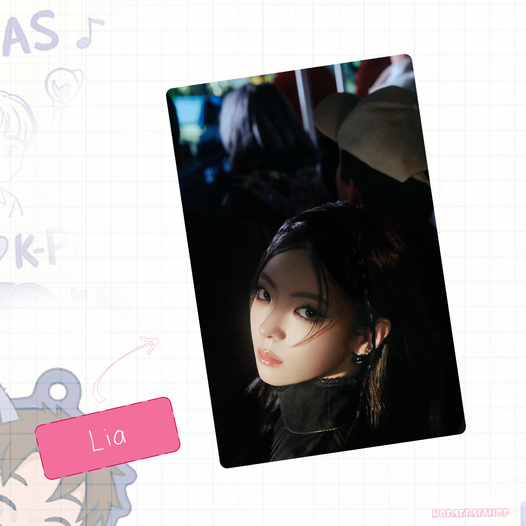 Itzy - OT5 handmade Tunnel (Vis.) photocards - bias set 1