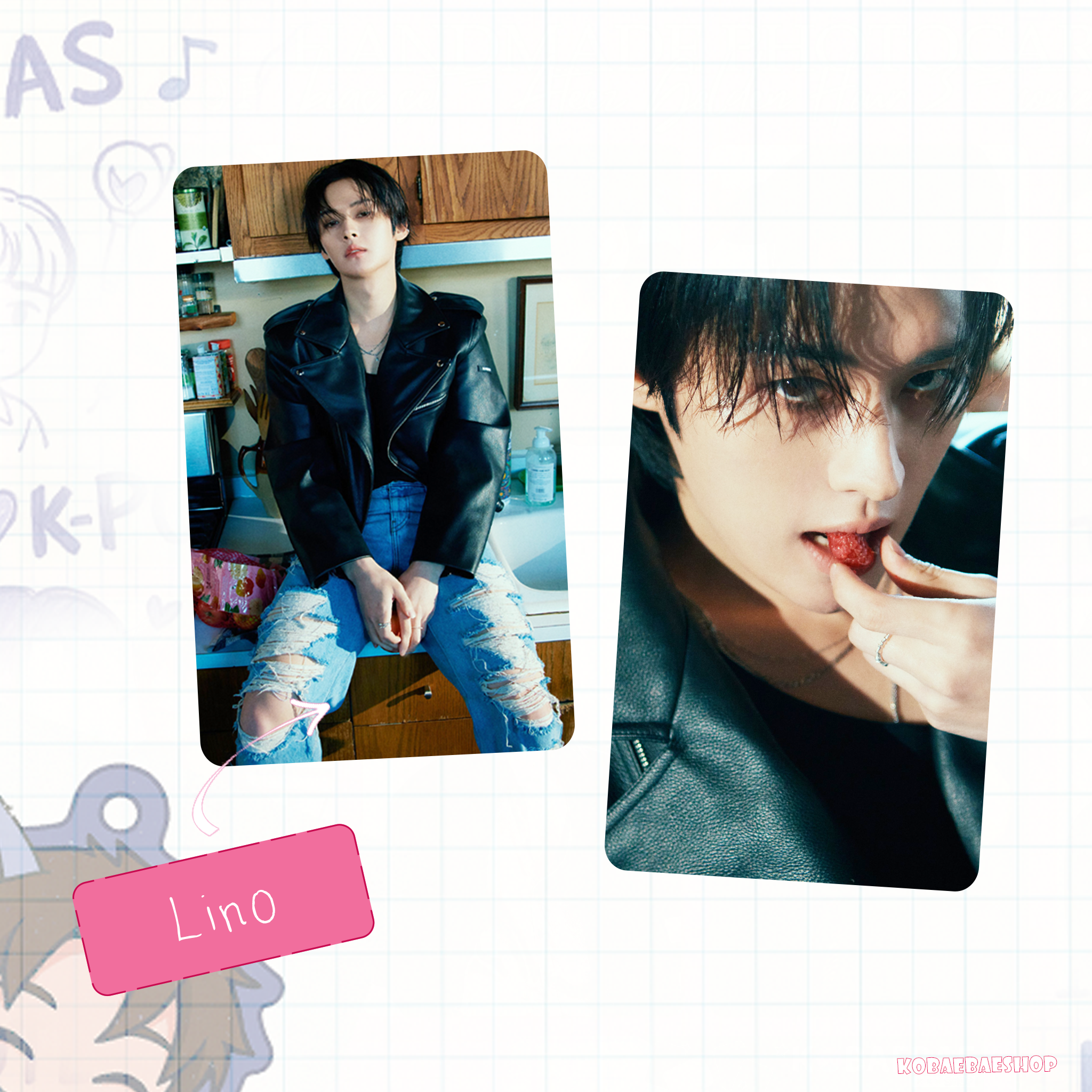 Skz - Teaser 1 (a.t.e)  handmade photocards kpop inspired - Double bias set
