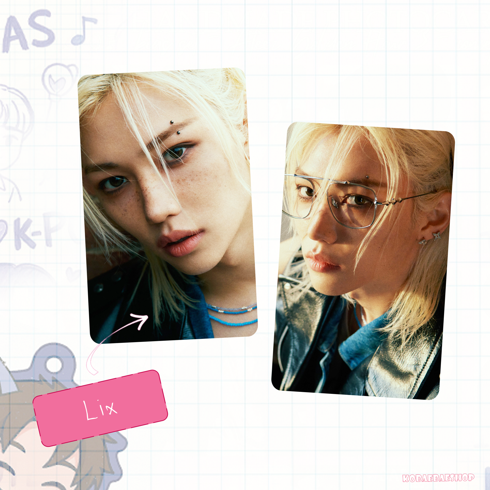 Skz - Teaser 1 (a.t.e)  handmade photocards kpop inspired - Double bias set