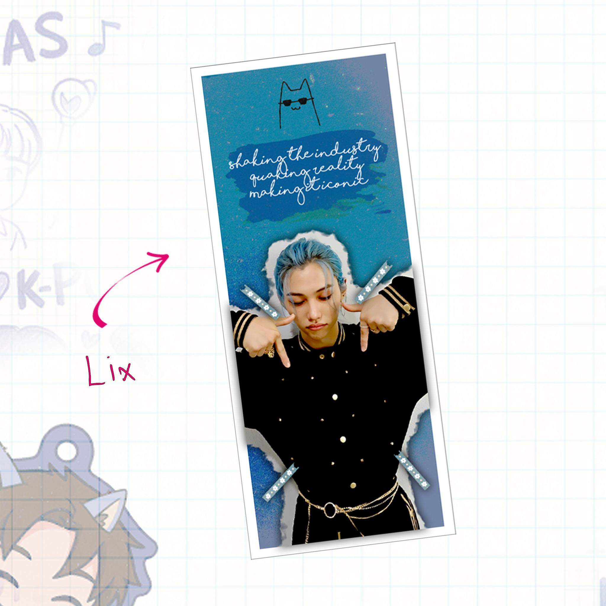 Skz -  Handmade Edit Bookmarks inspired Kpop | double side - set 6