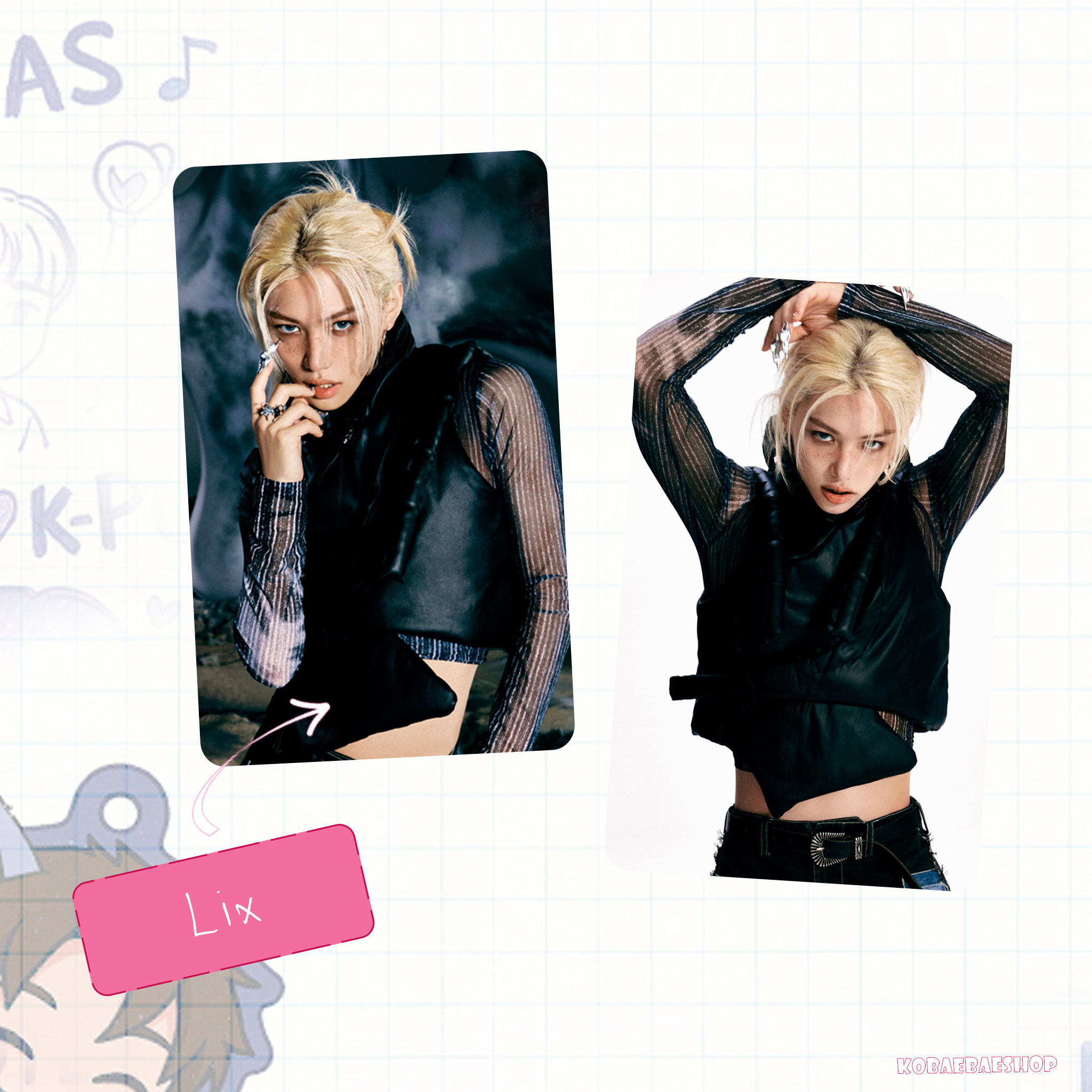 Skz - Teaser 3 (a.t.e)  handmade photocards kpop inspired - Double bias set