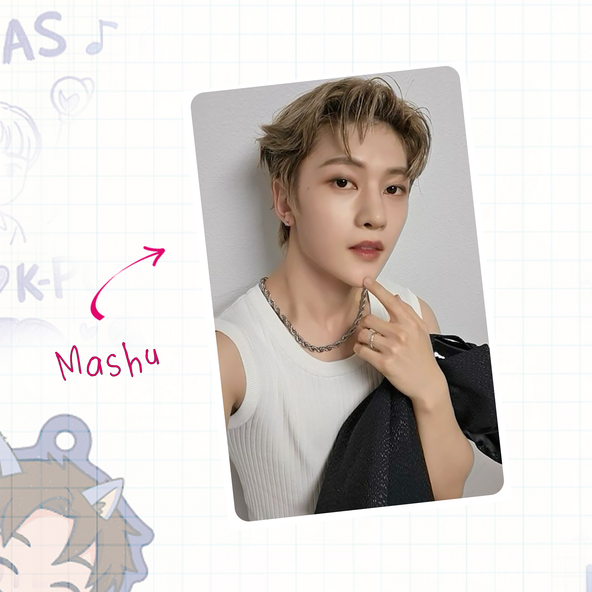 Handmade photocard Zerobaseone Matthew inspired, fanmade Kpop card binder size