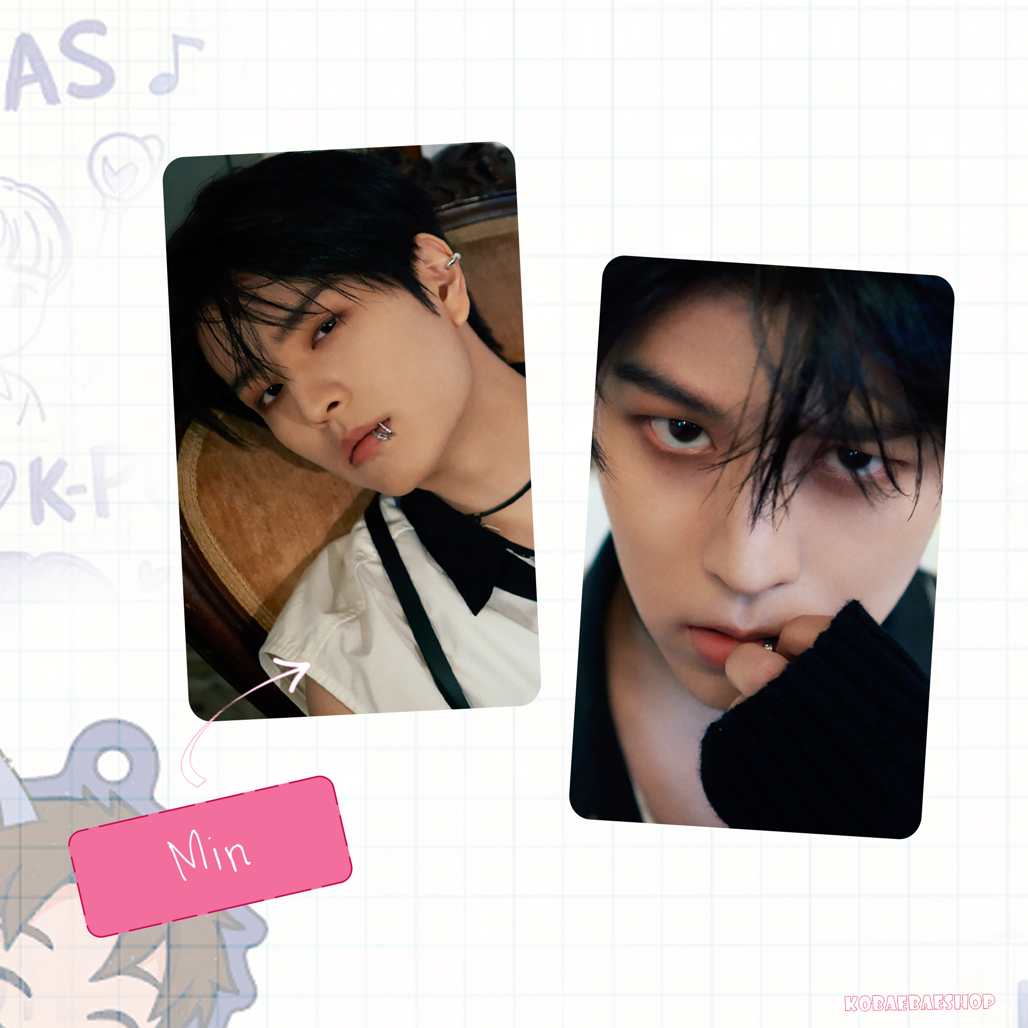 Skz - Teaser 1 (a.t.e)  handmade photocards kpop inspired - Double bias set