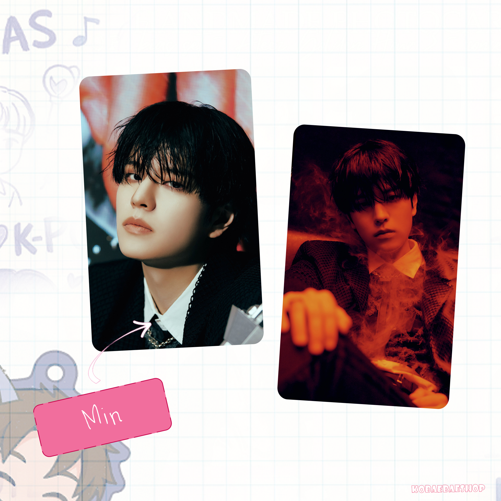 Skz - Teaser 2 (a.t.e)  handmade photocards kpop inspired - Double bias set