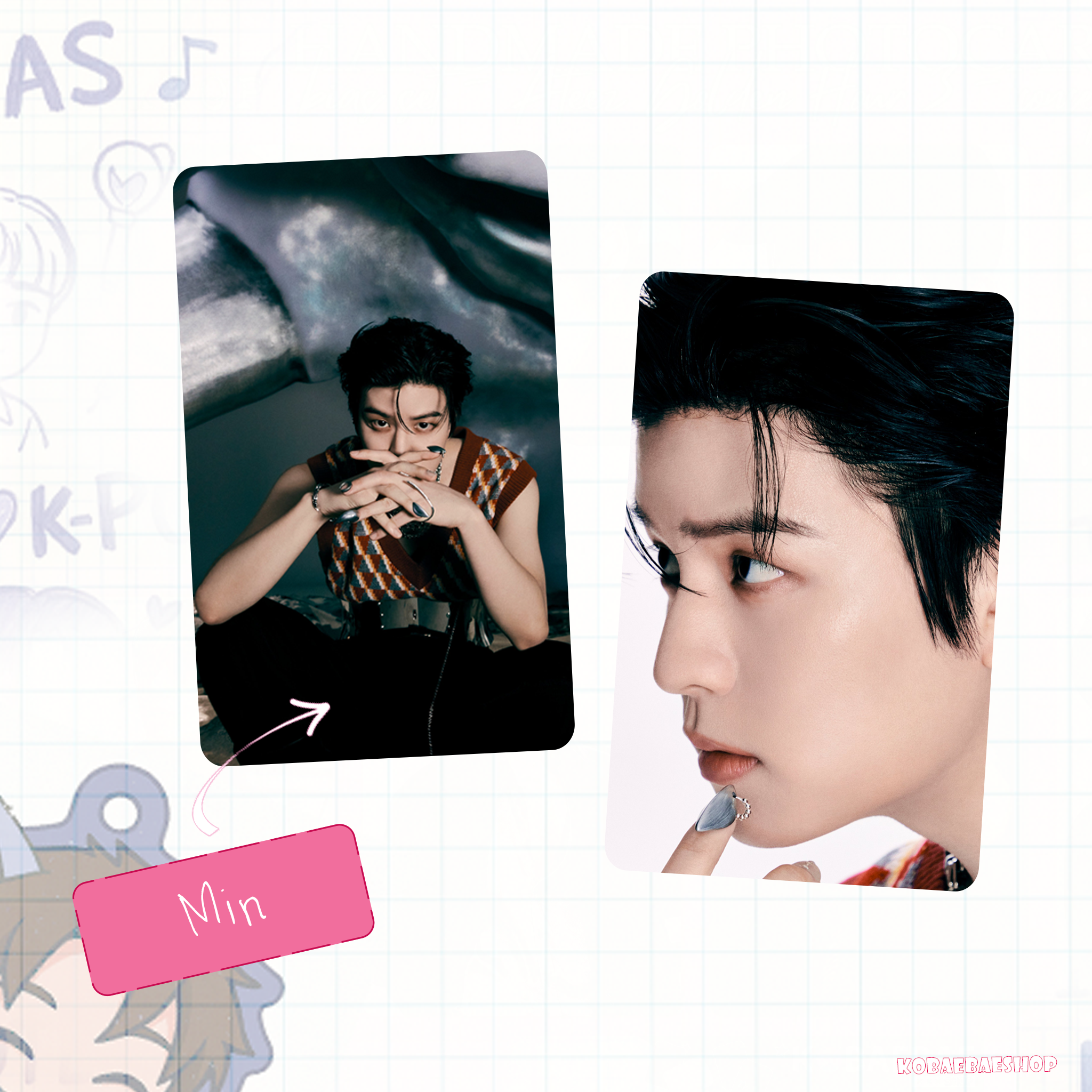 Skz - Teaser 3 (a.t.e)  handmade photocards kpop inspired - Double bias set