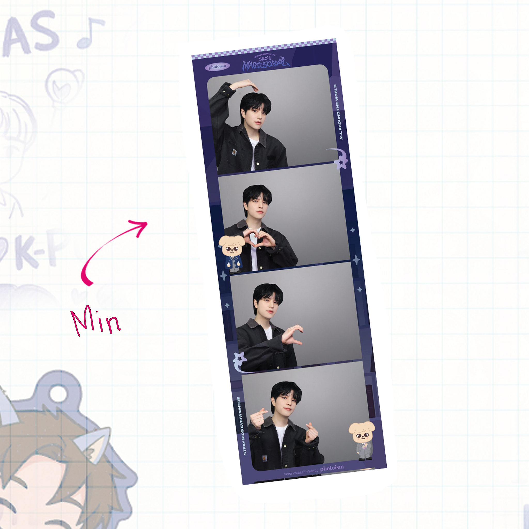 Skz - Handmade Laminated Filmstrip Bookmark - Magic School  set 2