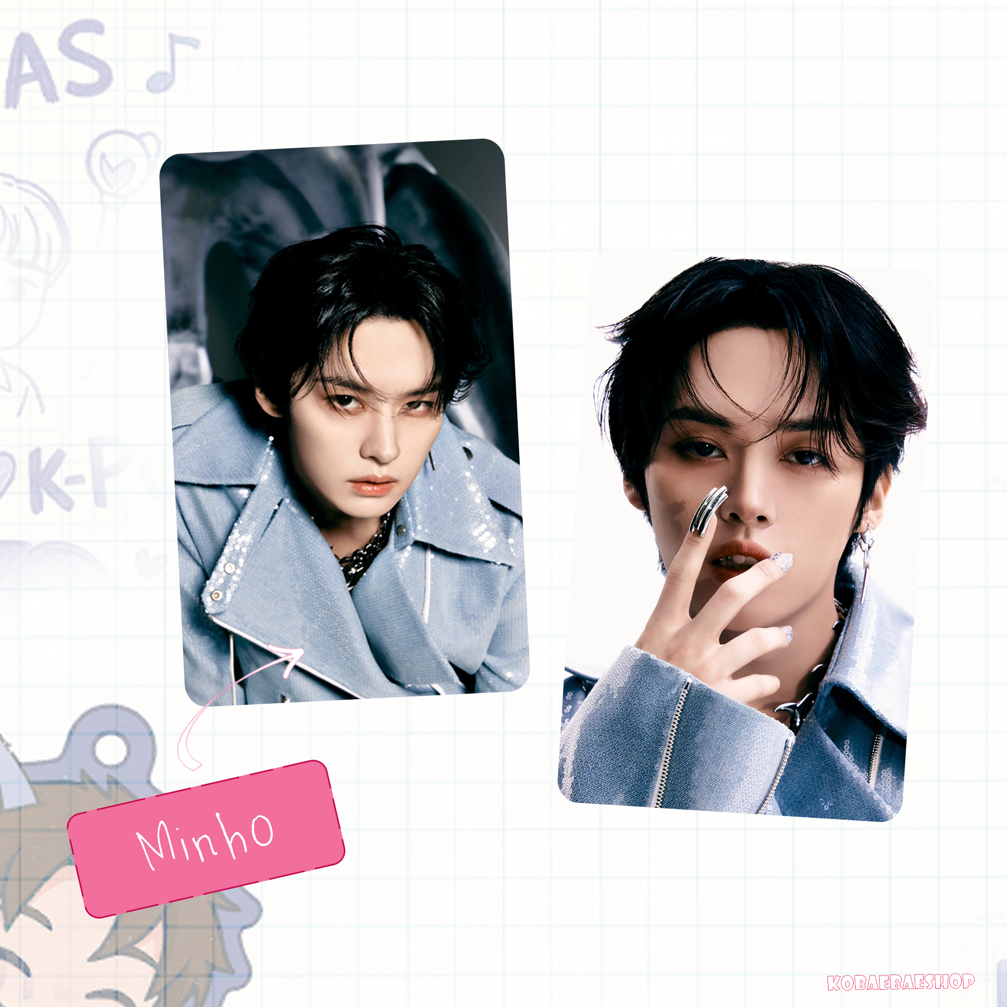 Skz - Teaser 3 (a.t.e)  handmade photocards kpop inspired - Double bias set