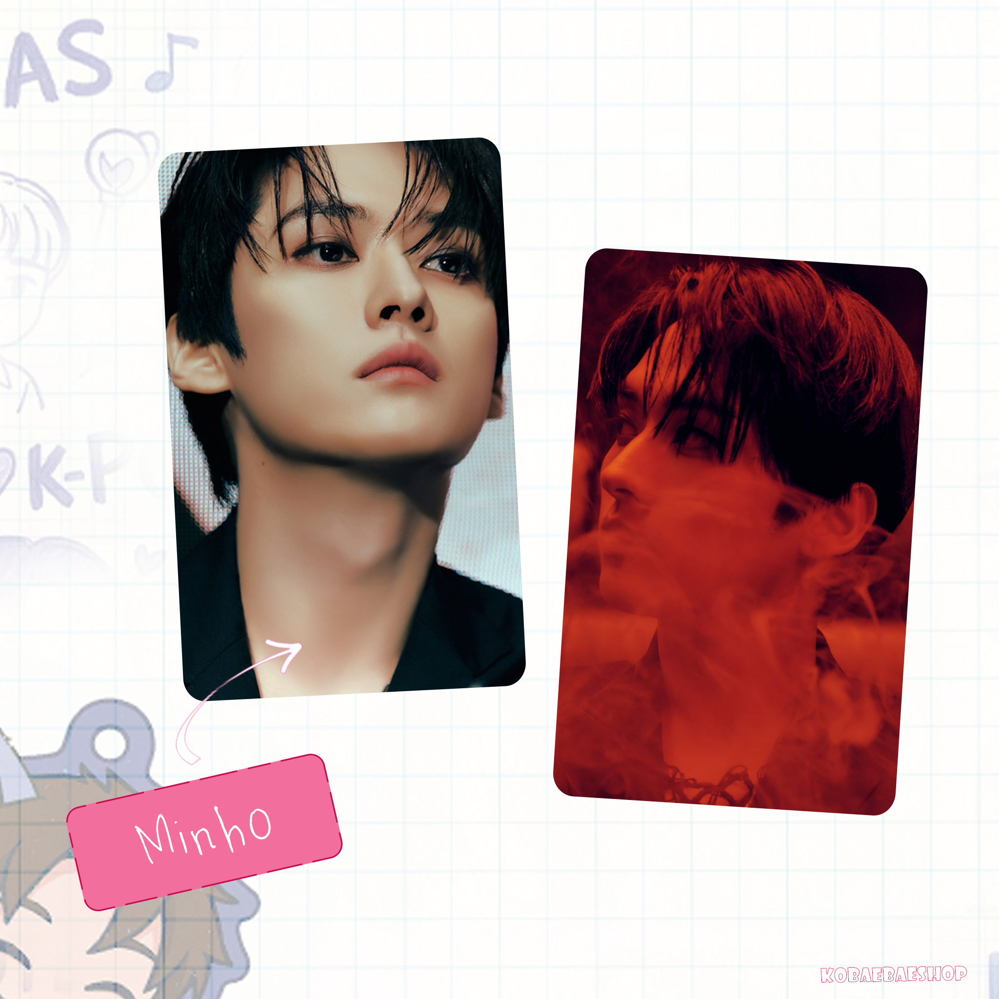 Skz - Teaser 2 (a.t.e)  handmade photocards kpop inspired - Double bias set