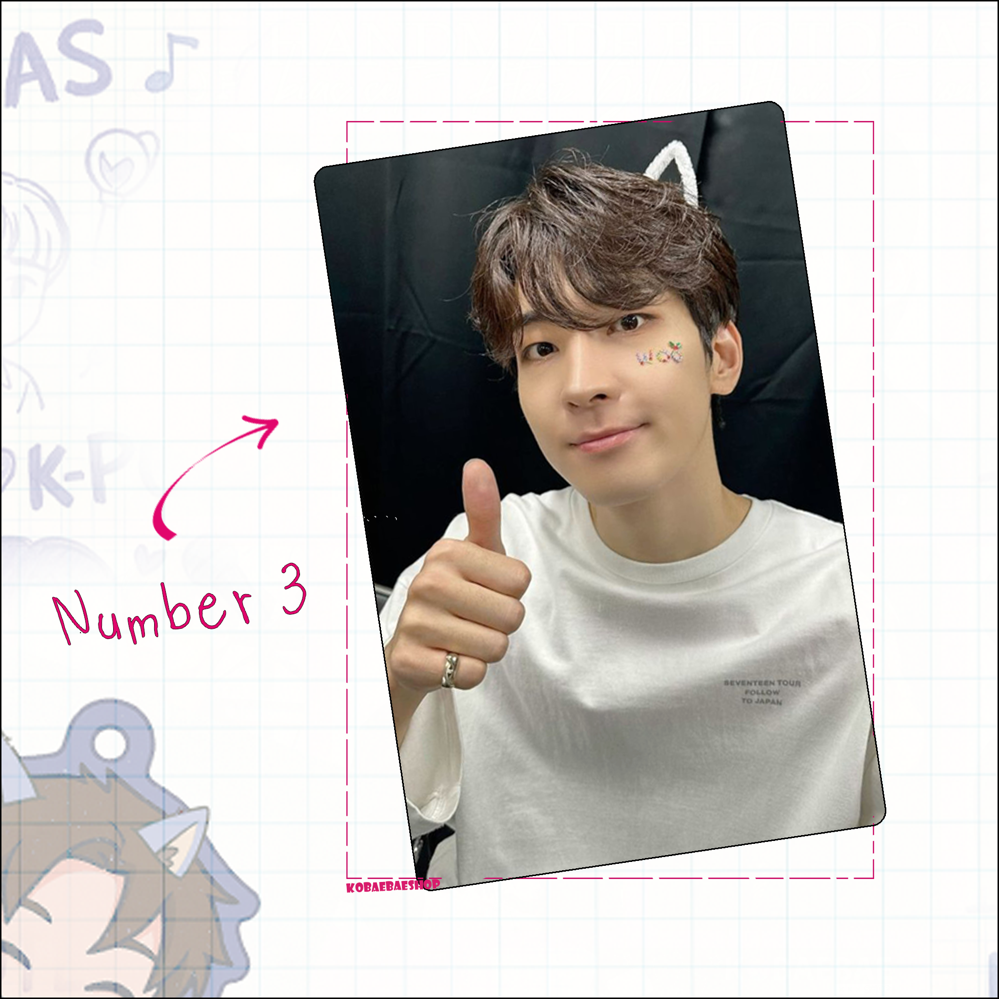 Svt - Wonwoo Handmade photocards kpop inspired - Bias Set 1