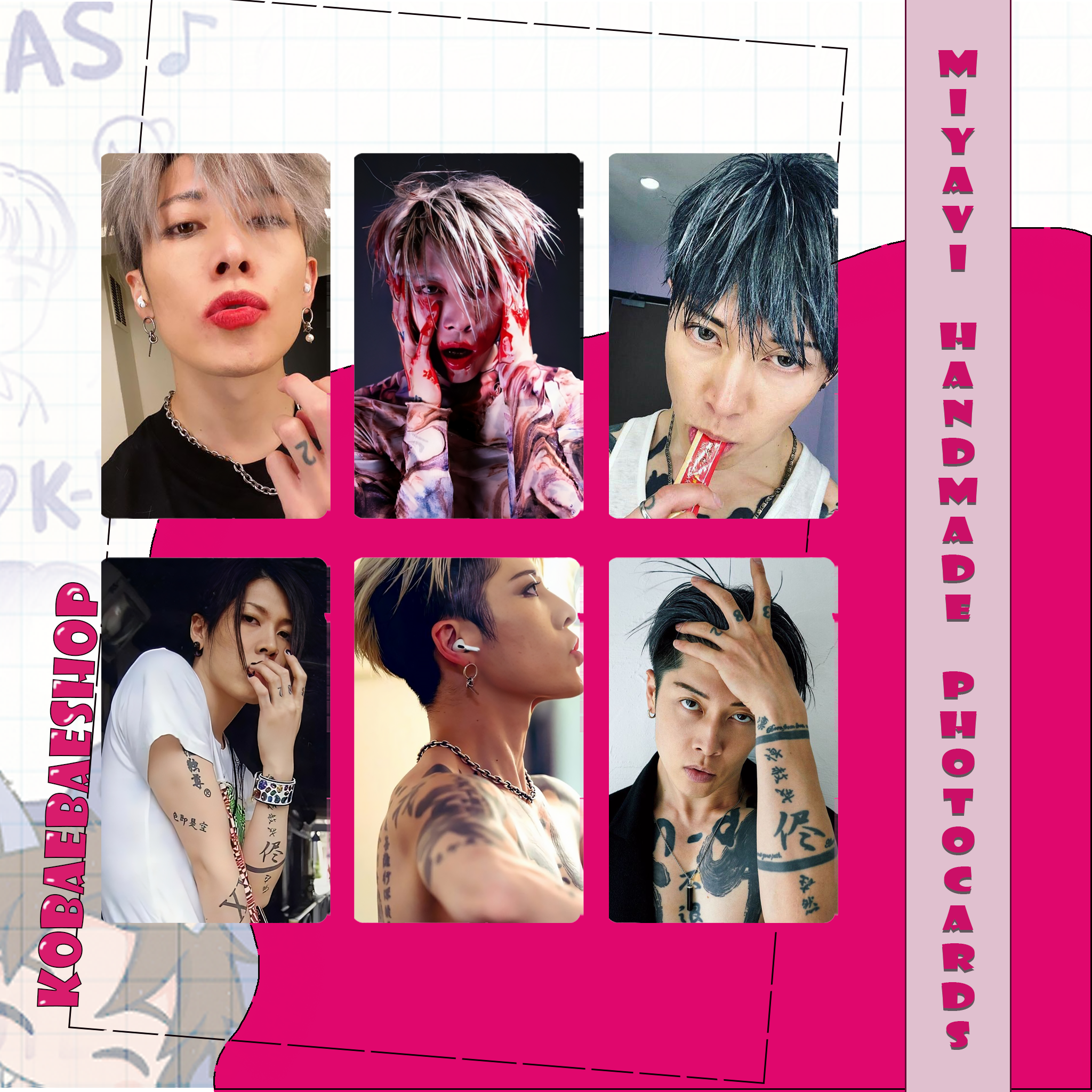 Miyavi - handmade photocards kpop inspired - Set 1