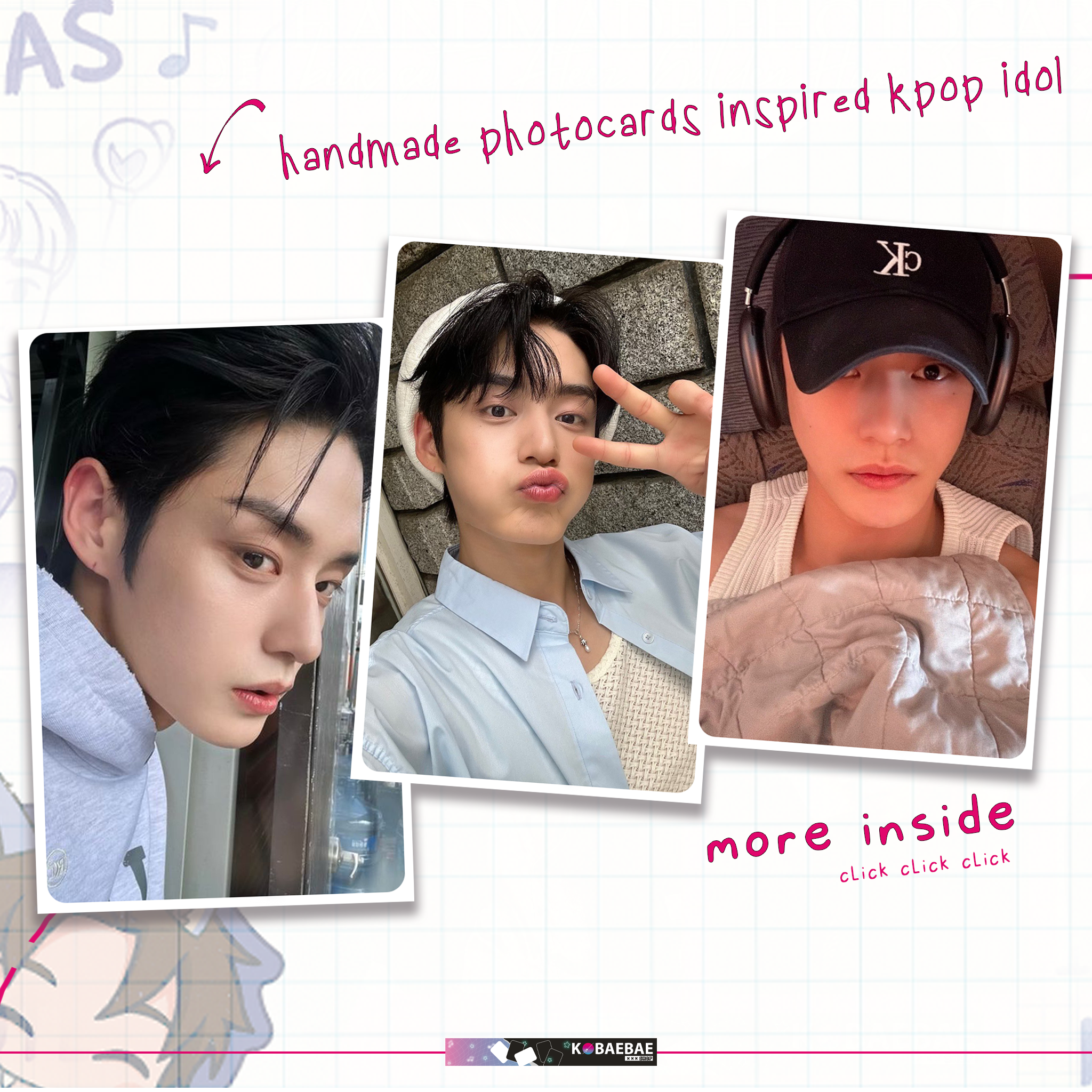 Zb1 - Jiwoo Handmade photocards kpop inspired - Bias Set 1