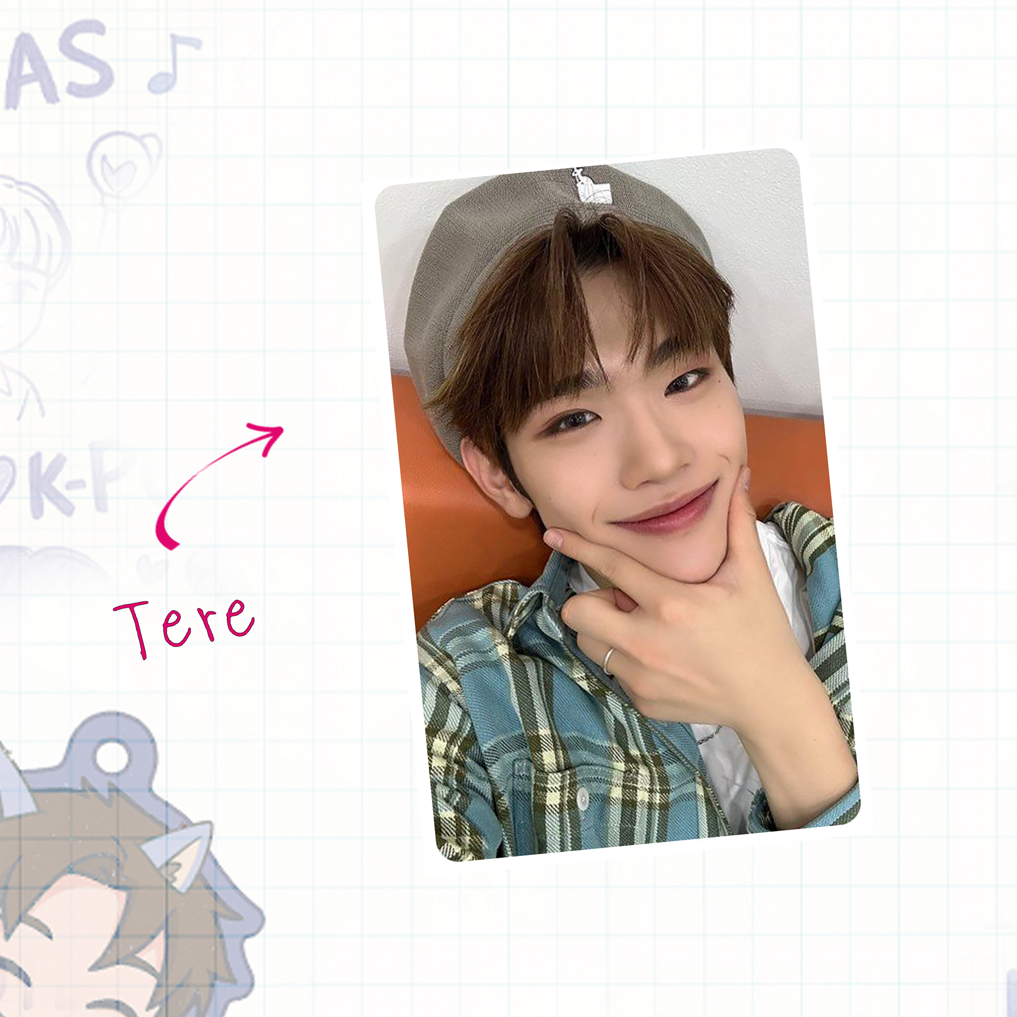 Handmade photocard Zerobaseone Taerae inspired, fanmade Kpop card binder size