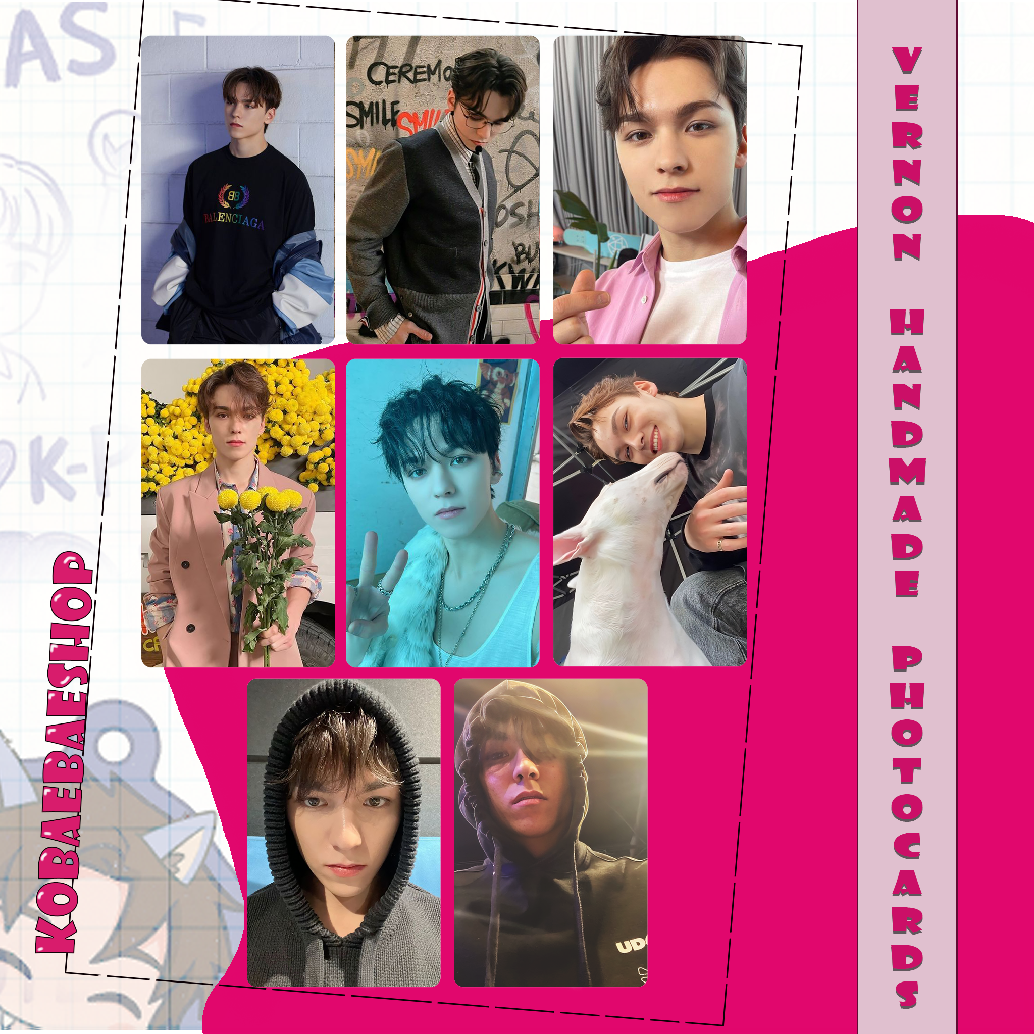 Svt - Vernon Handmade photocards kpop inspired - Bias Set 1