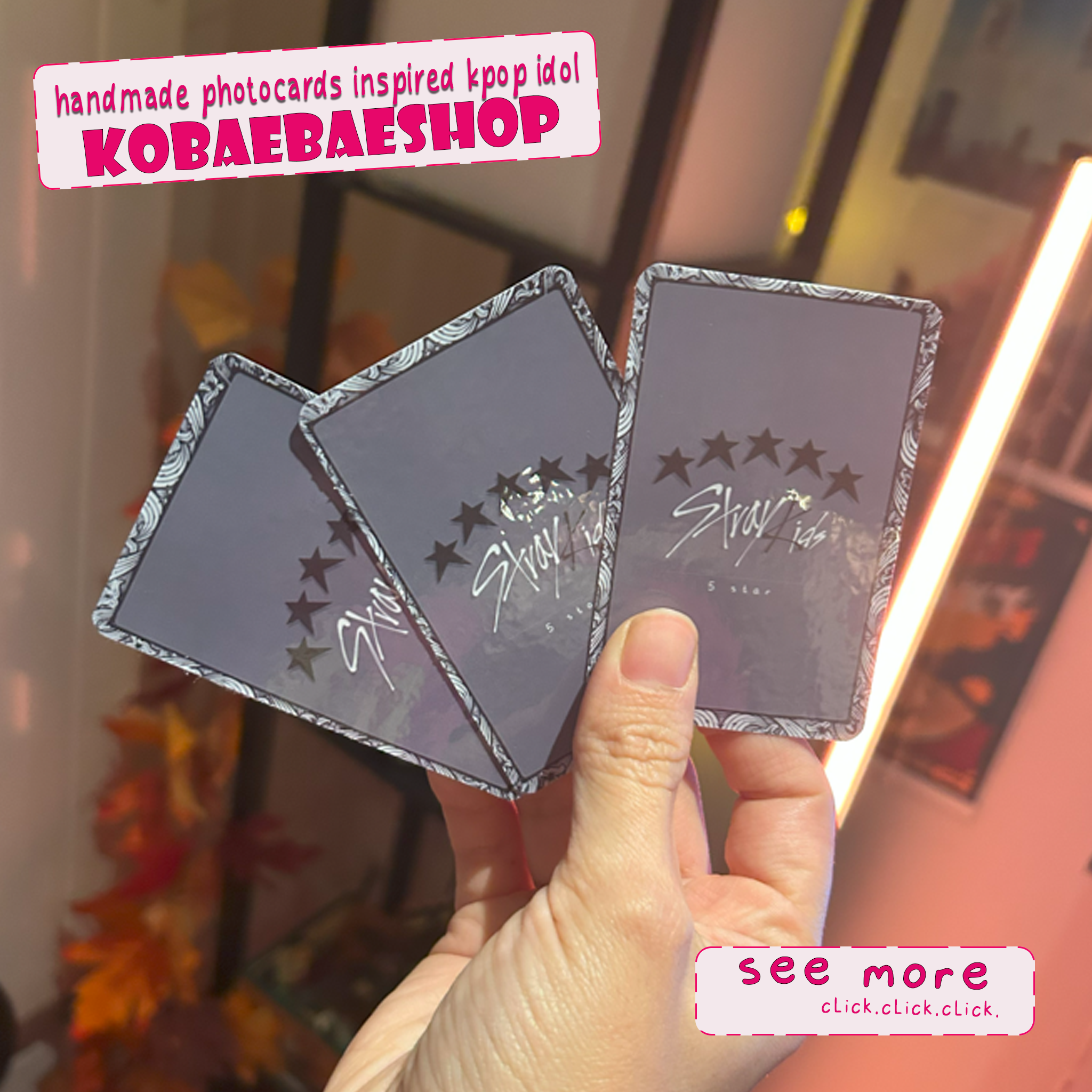 Skz - Dome Handmade photocards kpop inspired - holographic Bias Set 1