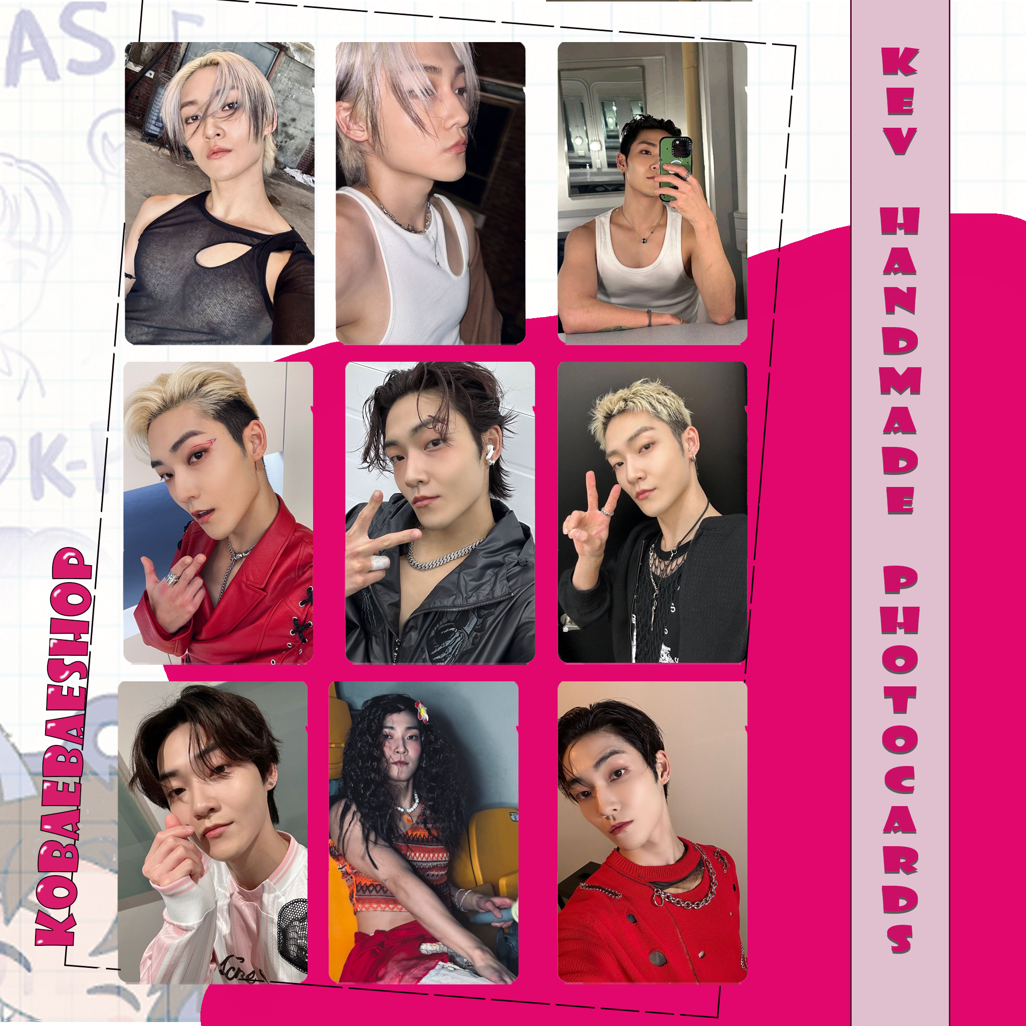 The Boyz - Kev handmade photocards kpop inspired - Set 1