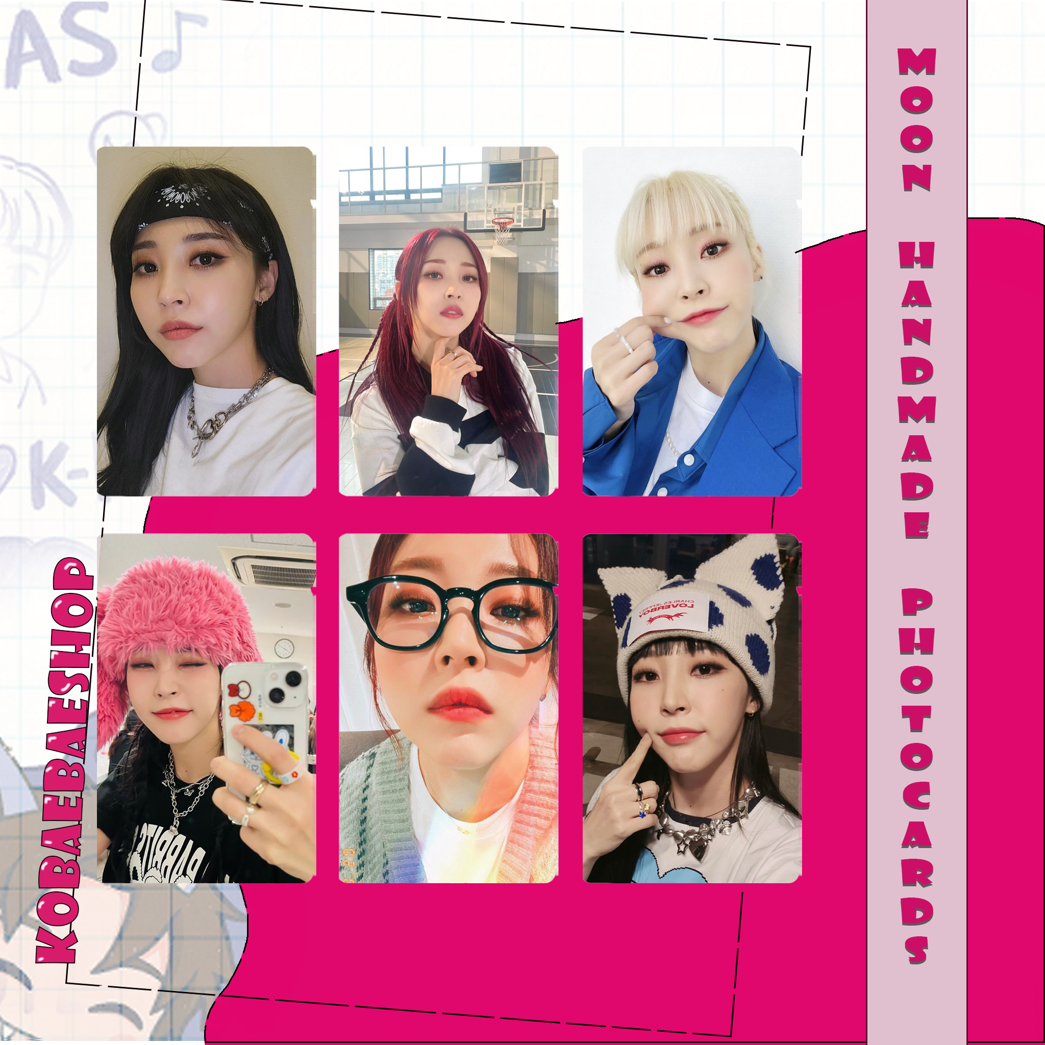 Mamoo - Moonbyul handmade photocards kpop inspired - Set 1