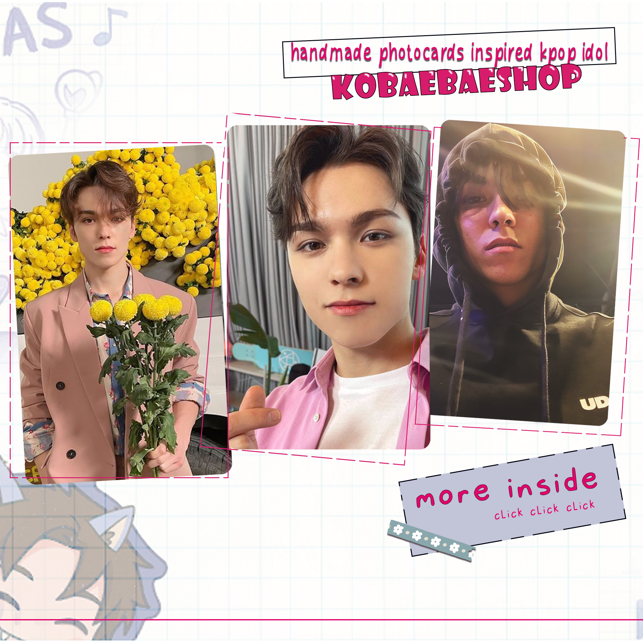 Svt - Vernon Handmade photocards kpop inspired - Bias Set 1