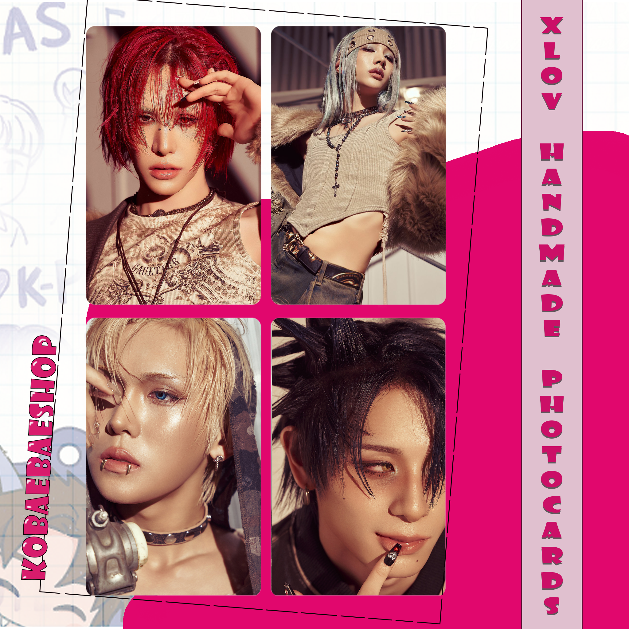 Xlov - Mini Album Handmade photocards kpop inspired - Bias Set 2