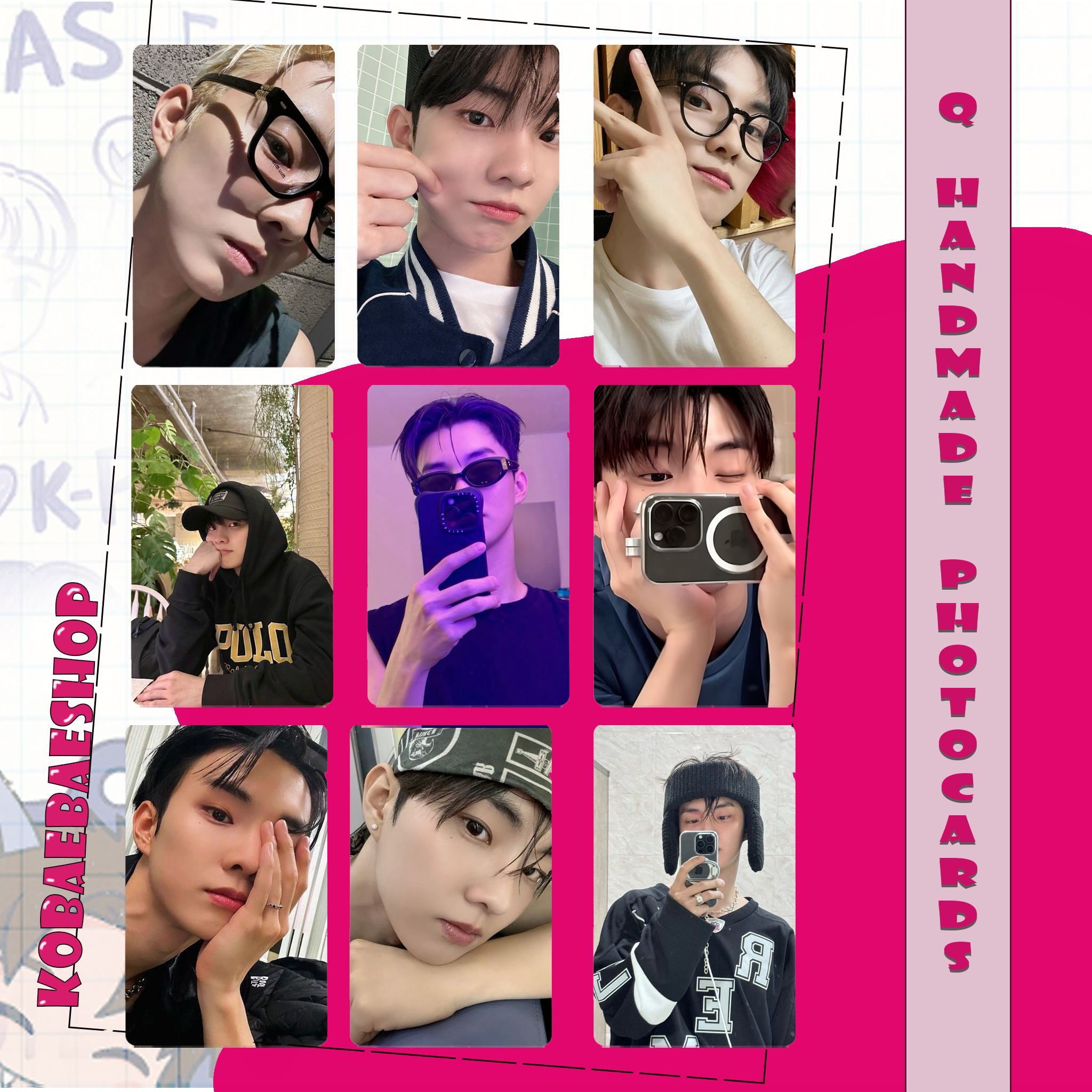 The Boyz - Q handmade photocards kpop inspired - Set 1
