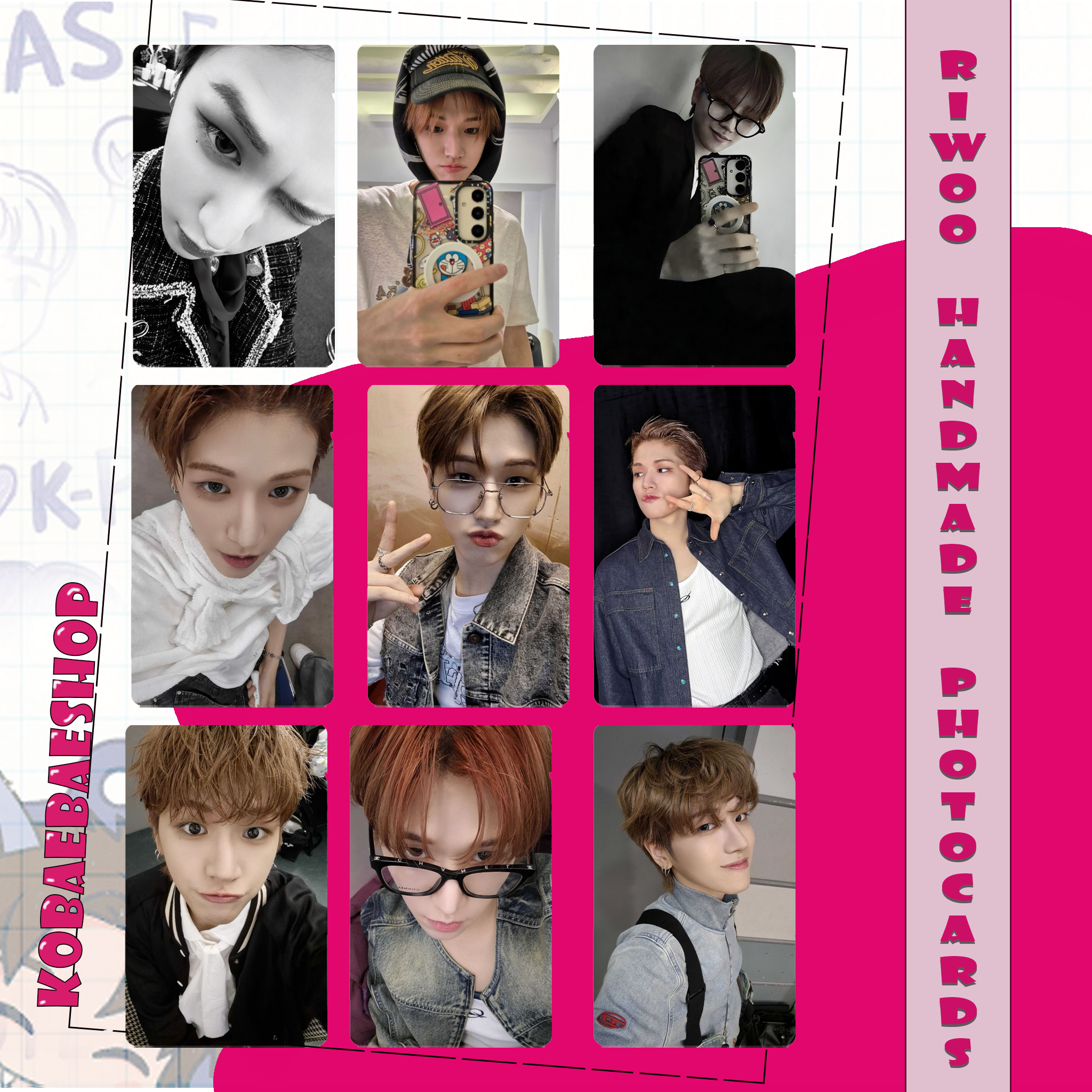 Boynextdoor - Riwoo handmade photocards kpop inspired - Set 1
