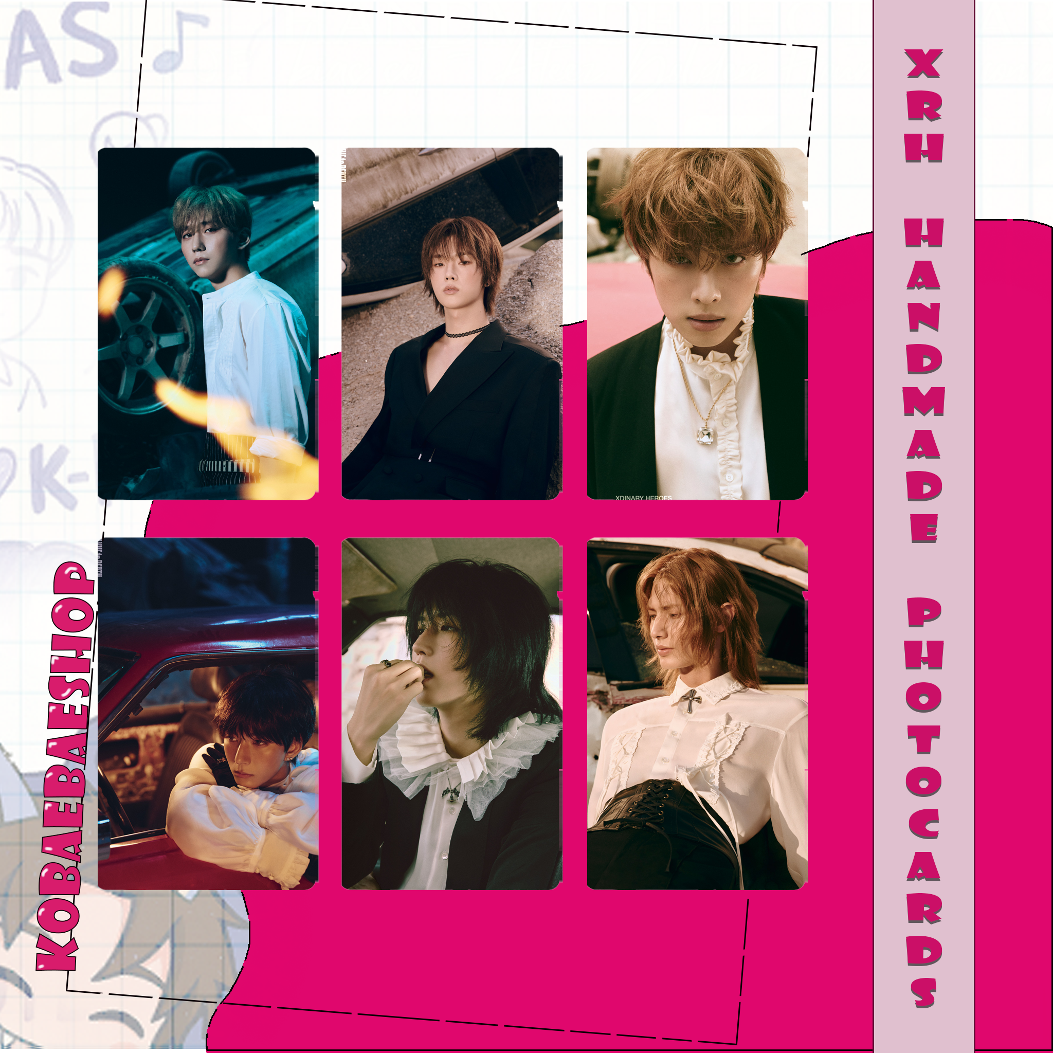 XHR - OT6 handmade LX to DT photocards - bias set 2