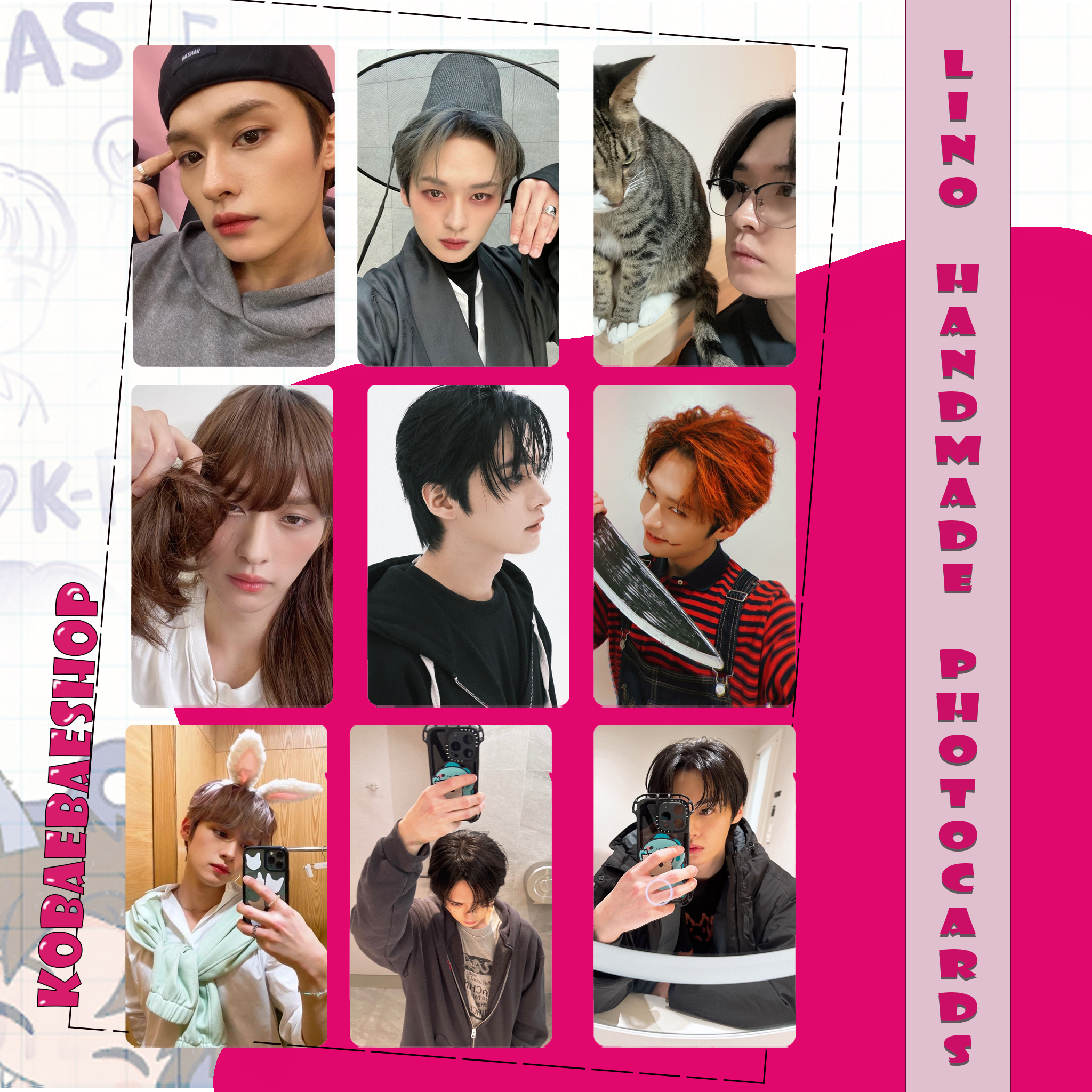 Skz - Lino handmade photocards kpop inspired - Set 2