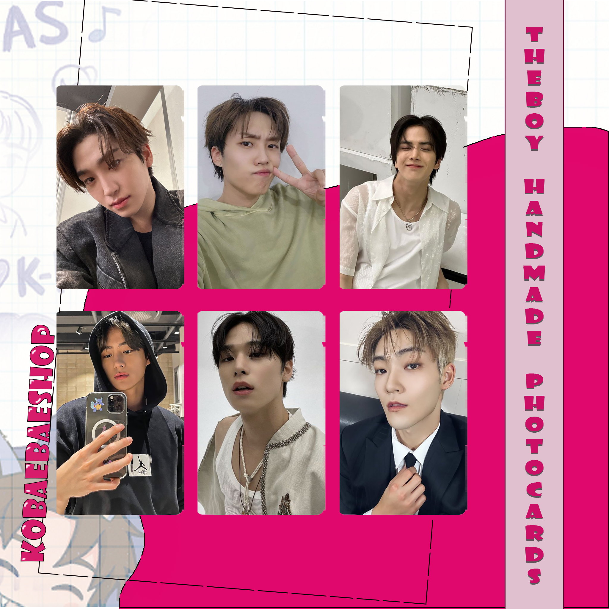 TheBoy OT11 Full Set – Handmade Kpop Inspired Photocards (Pack 1)