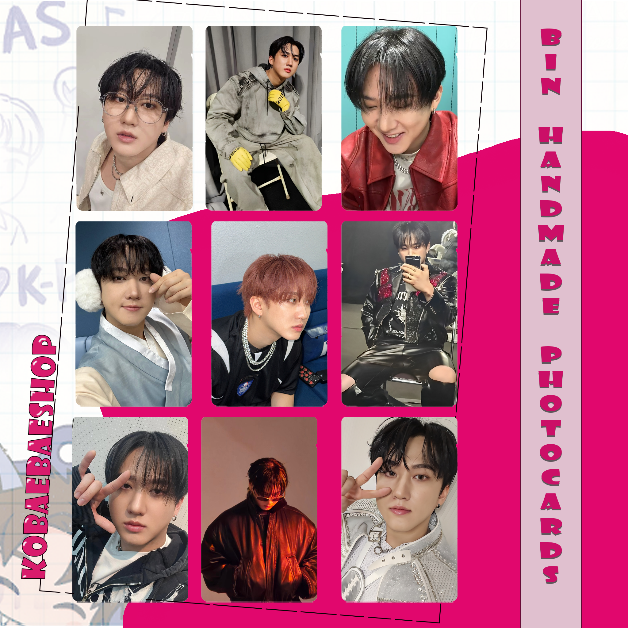 Skz - Bin handmade photocards kpop inspired - Set 2